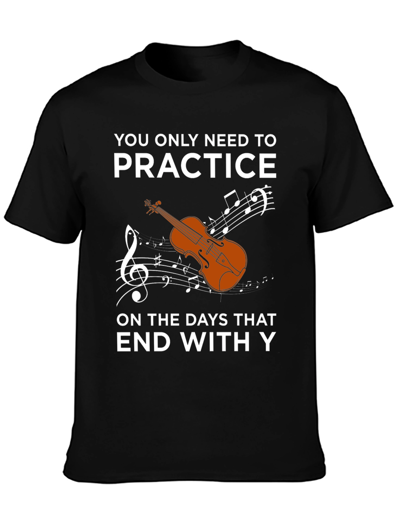 Black Practice Days Violin T-Shirt Musician view 3