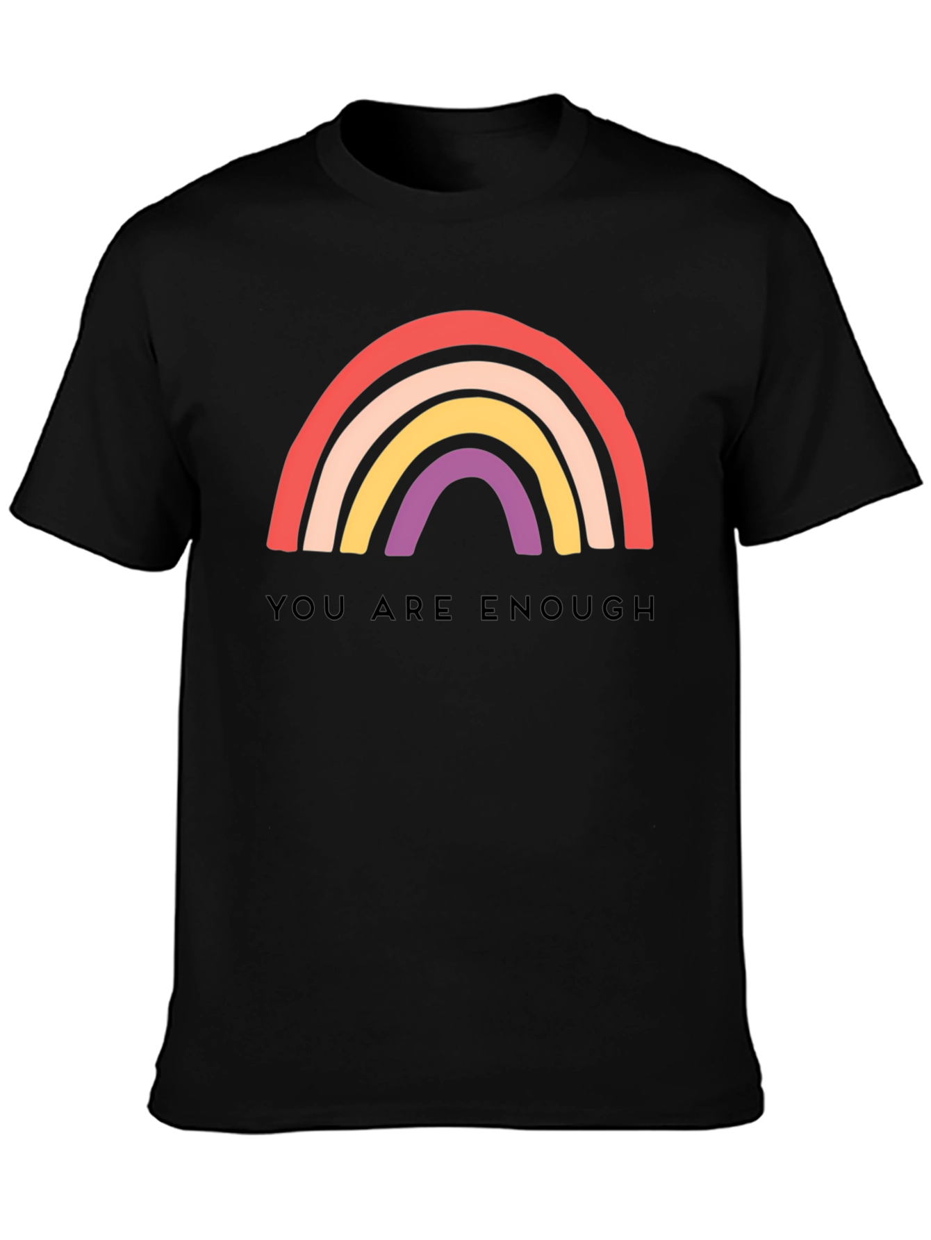 Black You Are Enough Rainbow Graphic Tee view 3