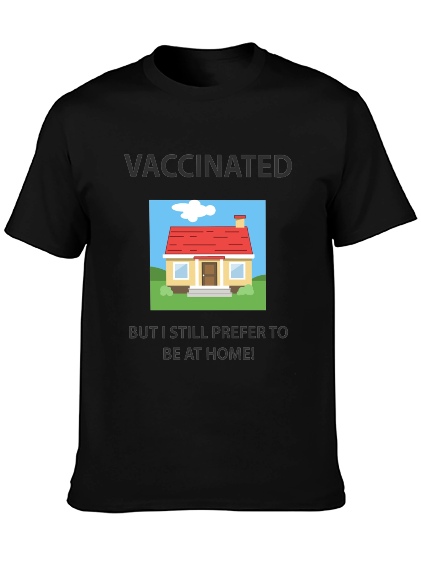 Black Vaccinated Stay-at-Home T-Shirt view 3
