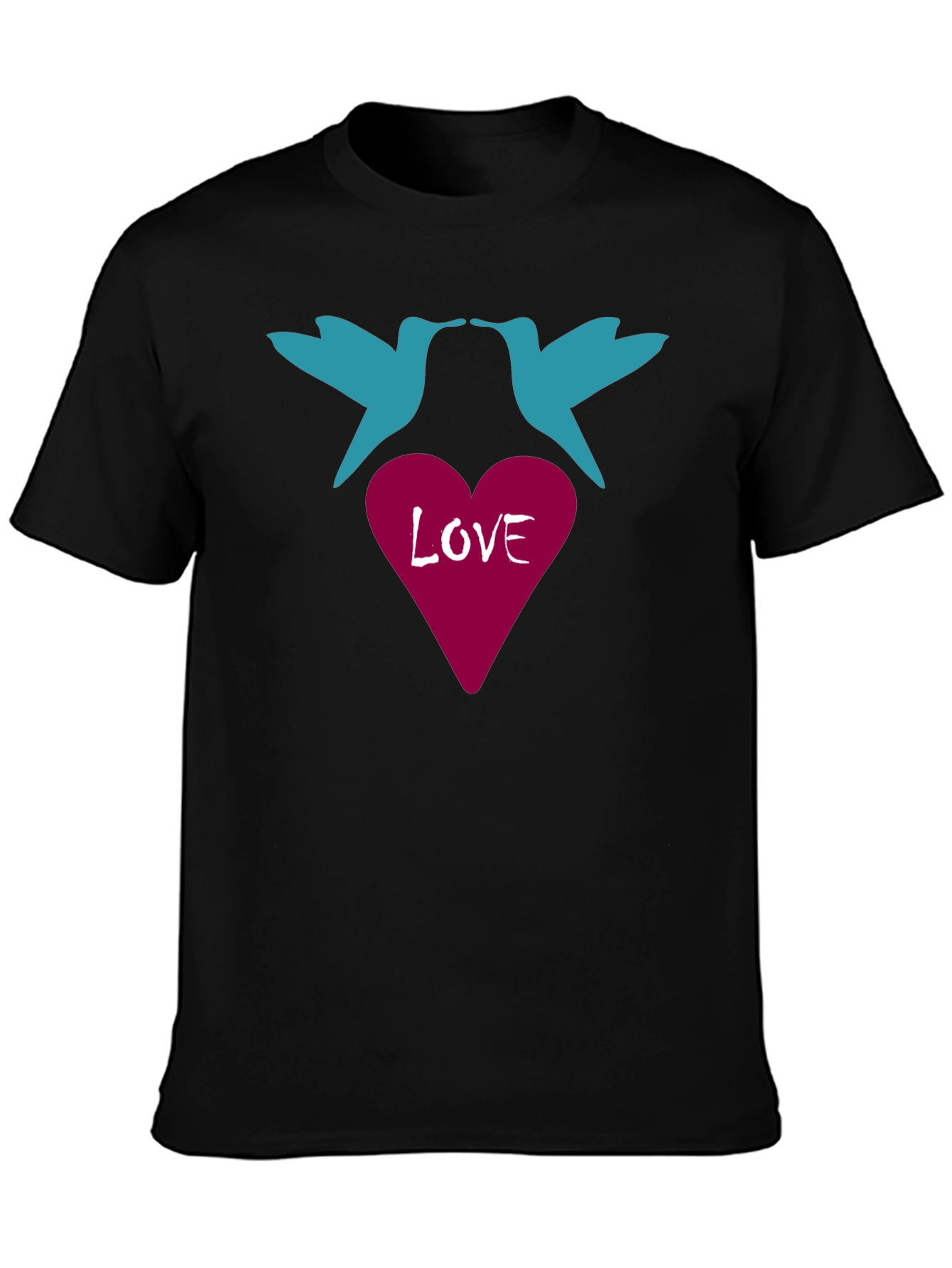 Black Love Birds Graphic Tee - Stylish Casual Wear view 3