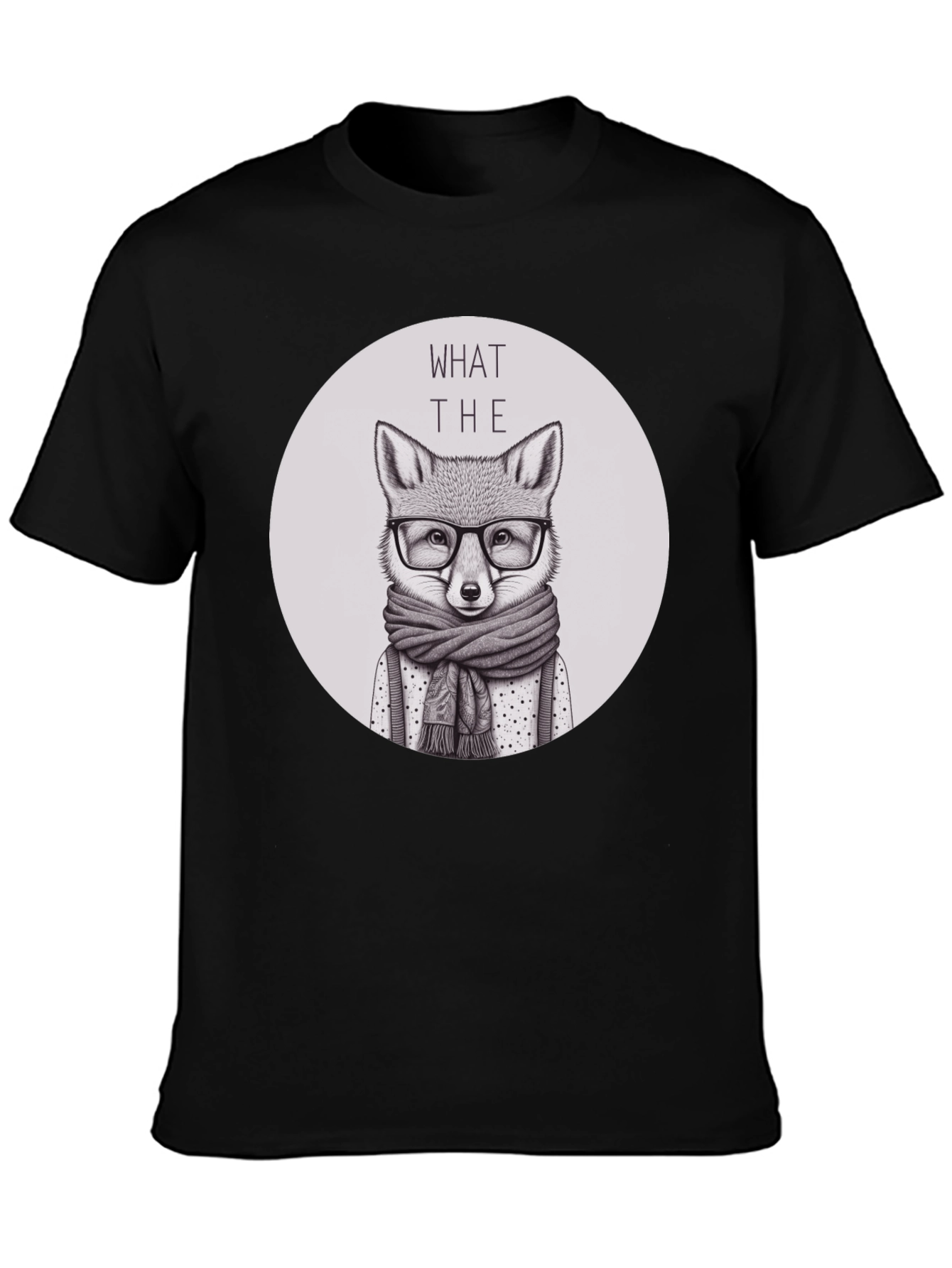 Black What the Fox T-Shirt - Novelty Animal Tee view 3
