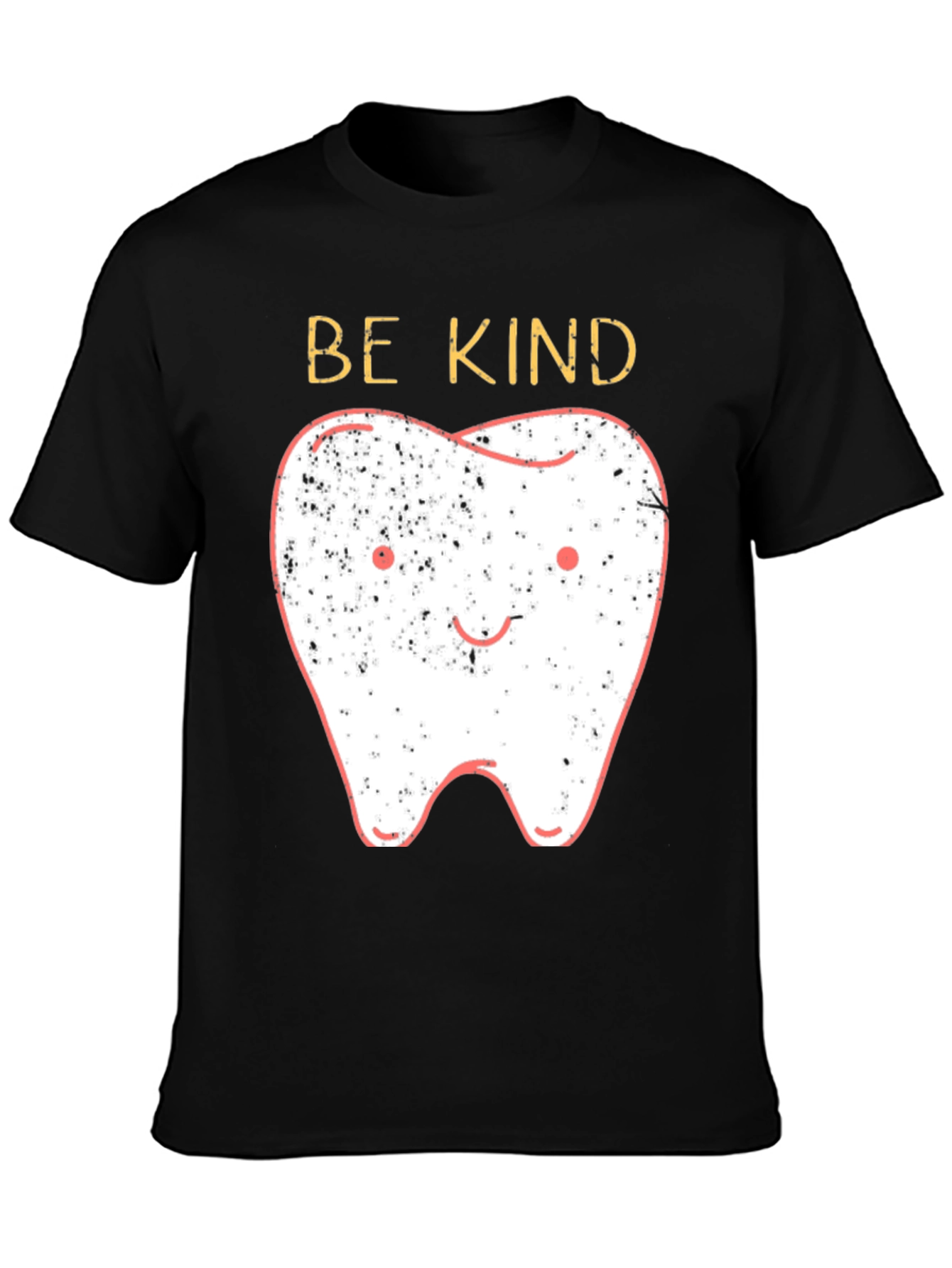 Black Be Kind Tooth Graphic Tee - Black Unisex T-Shirt view 3