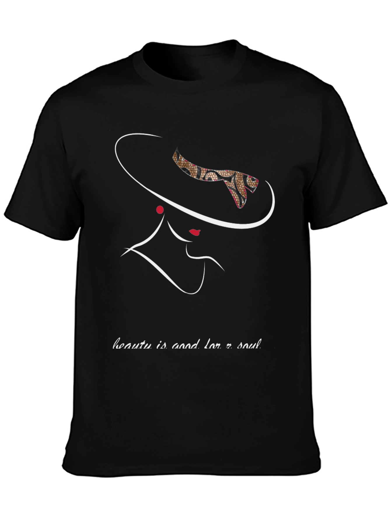 Black Elegant Woman Silhouette Graphic T-Shirt view 3