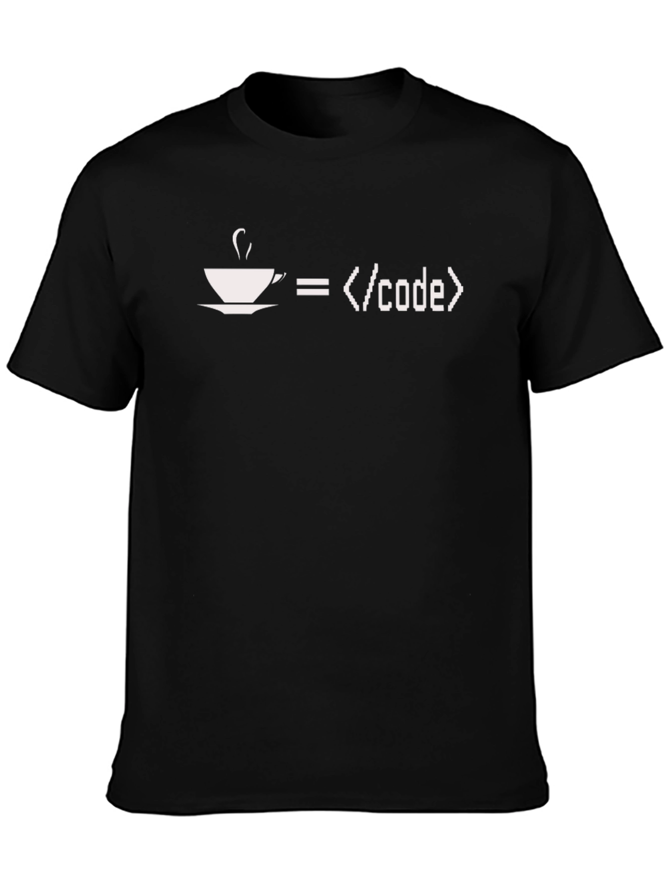 Black Coffee Equals Code T-Shirt - Programmer Humor view 3