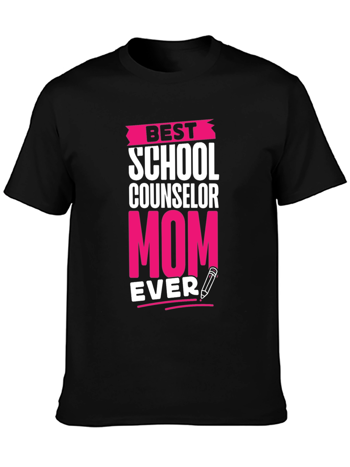 Black Best School Counselor Mom Ever T-Shirt view 3