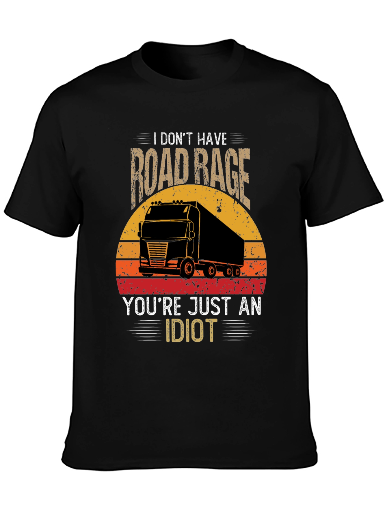 Black Road Rage Trucker T-Shirt - Funny Graphic Tee view 3