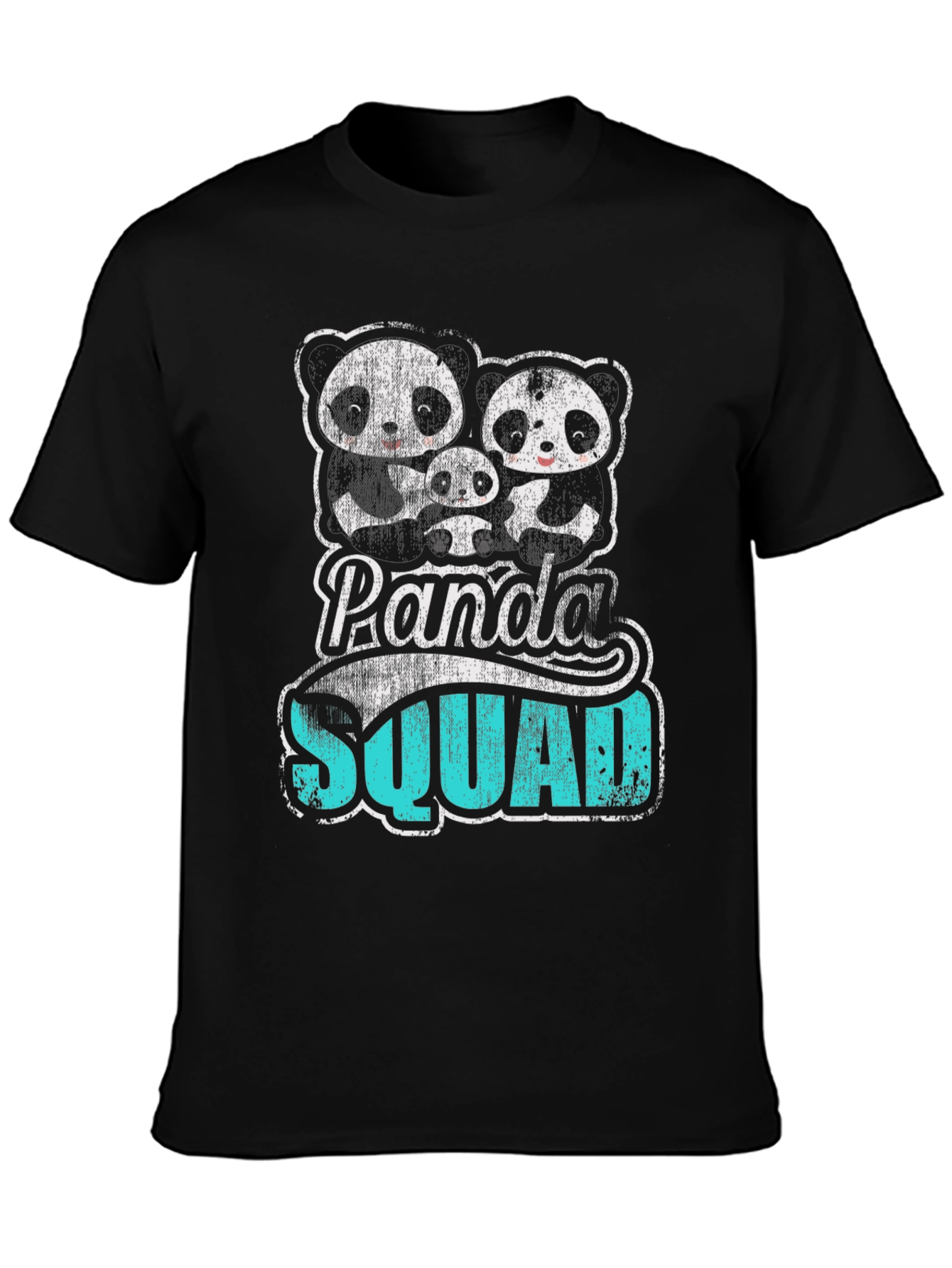 Black Panda Squad Graphic Tee - Cute Family T-Shirt view 3