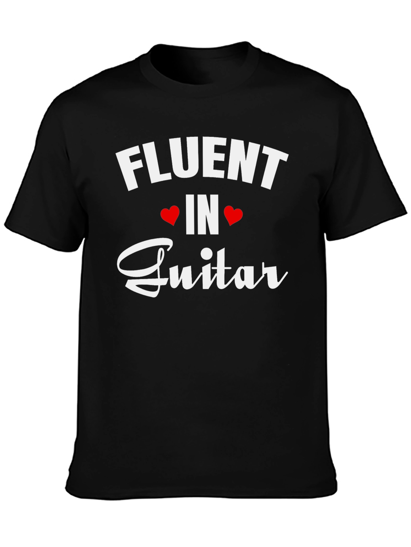 Black Fluent in Guitar T-Shirt - Music Lover Tee view 3
