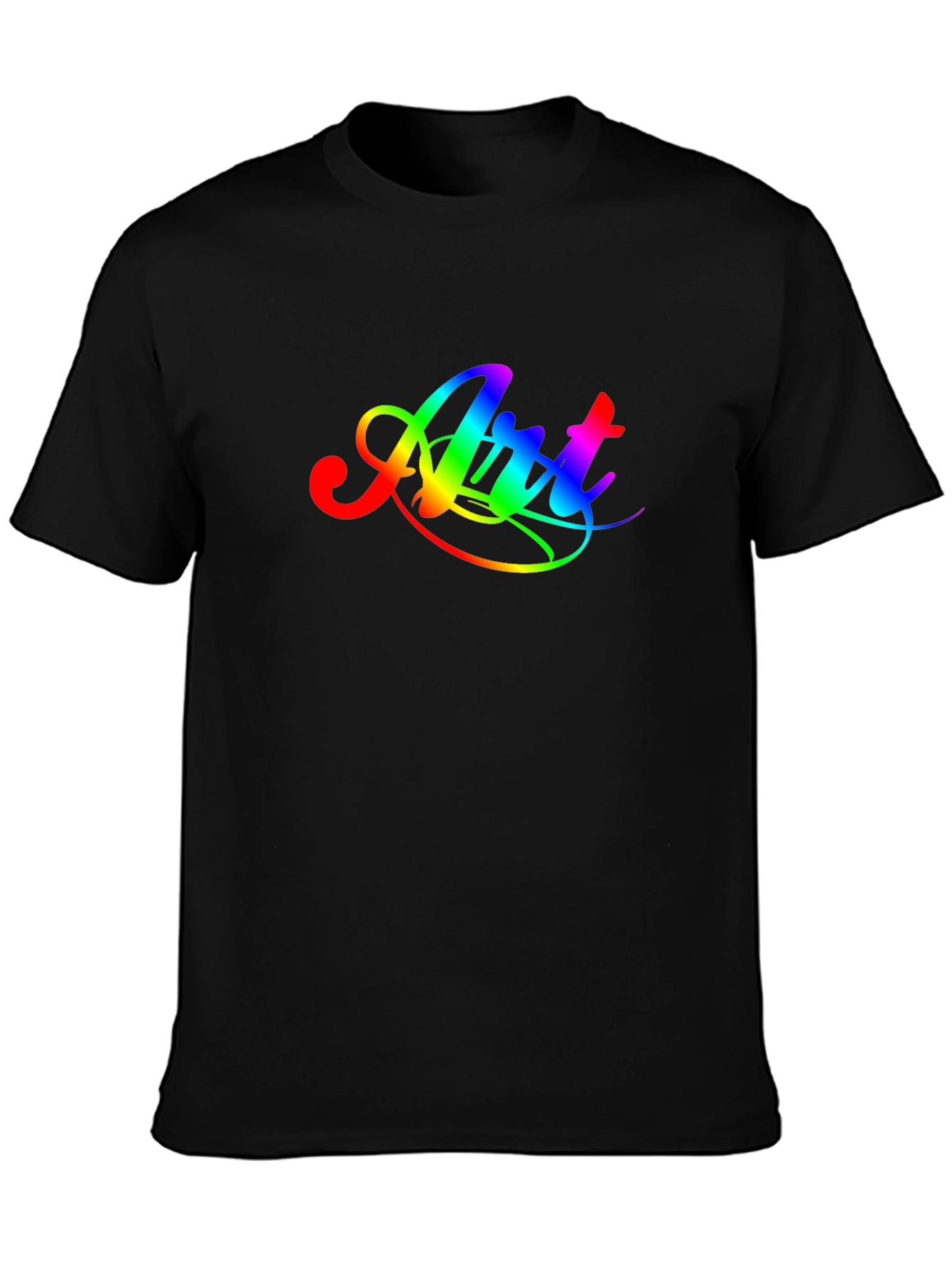 Black Rainbow Art Graphic Tee - Men's Black T-Shirt view 3