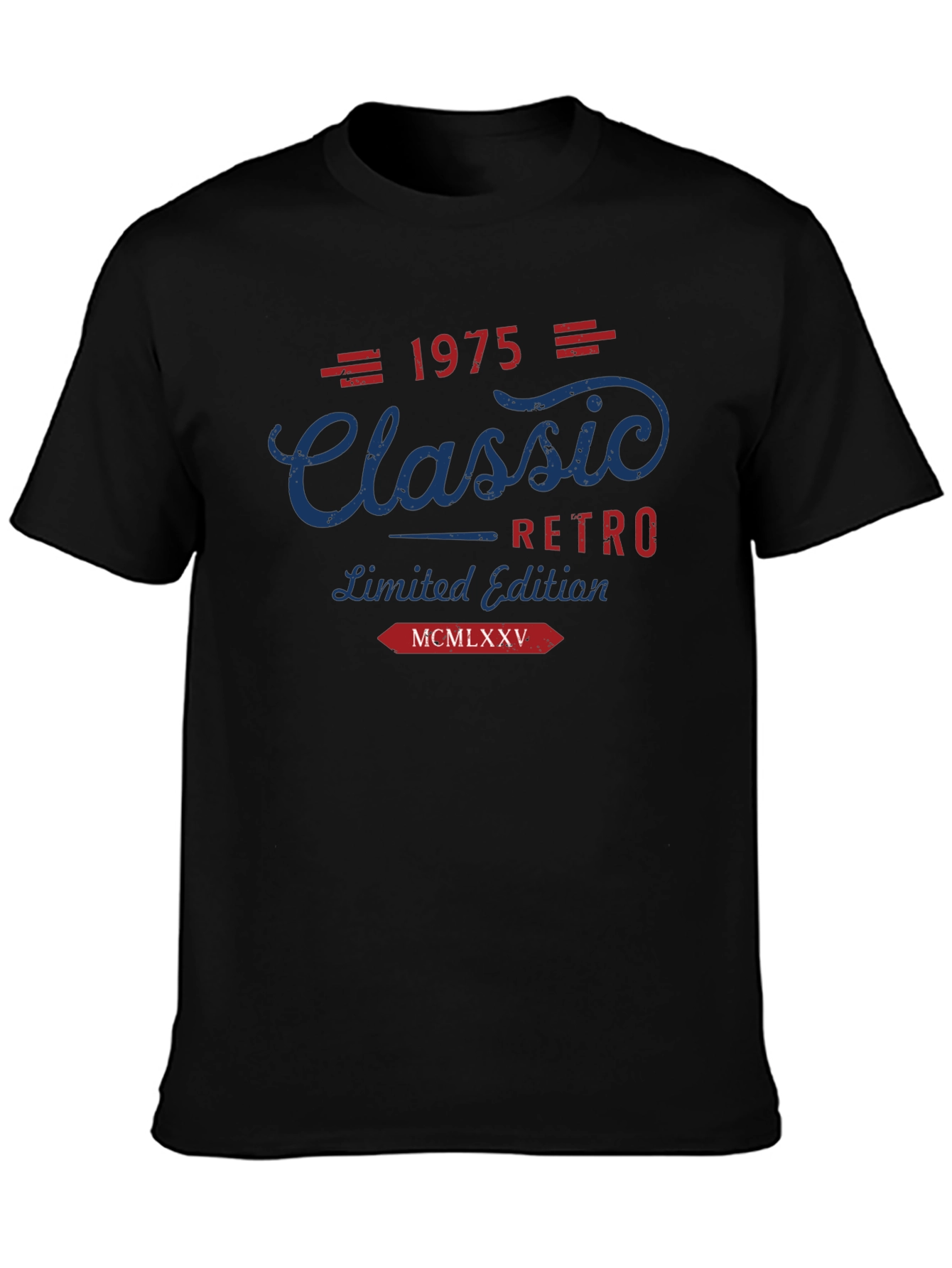 Black Classic Retro 1975 Limited Edition Graphic Tee view 3