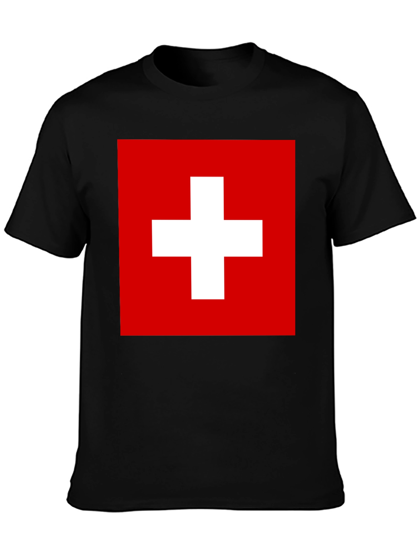 Black Switzerland Flag T-Shirt view 3