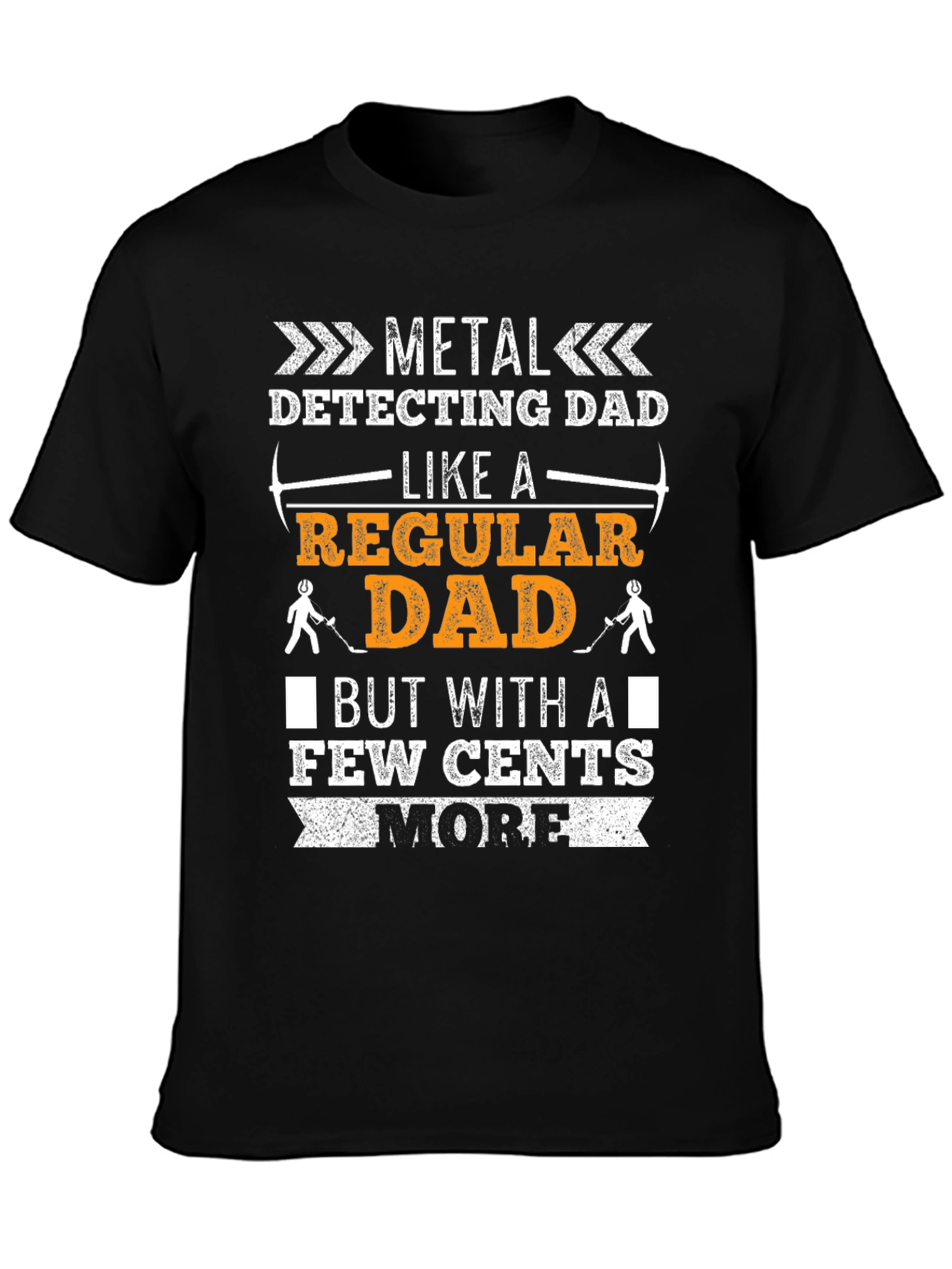 Black Metal Detecting Dad T-Shirt view 3