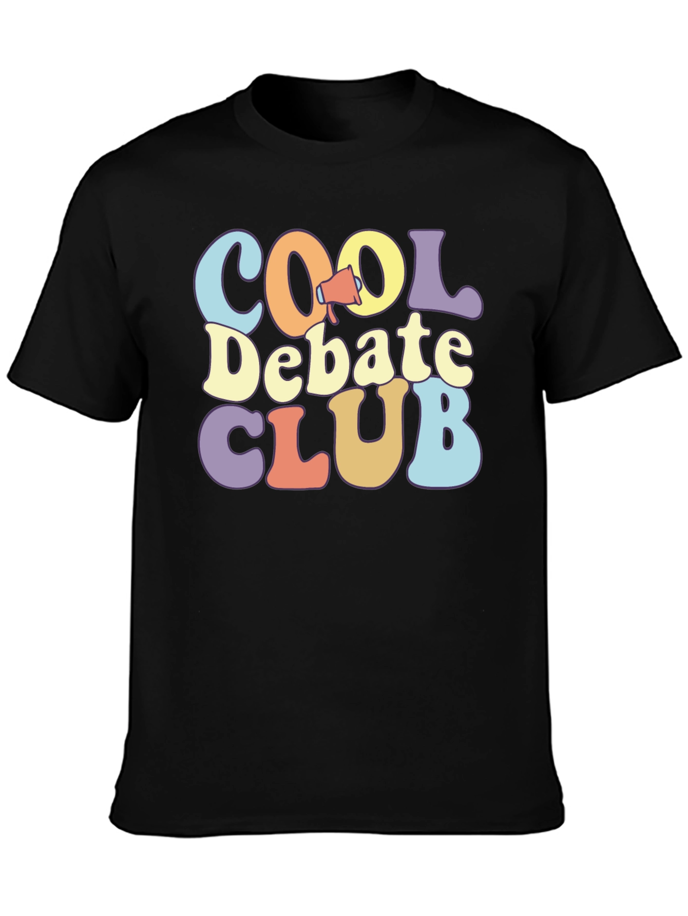 Black Cool Debate Club Black T-Shirt view 3