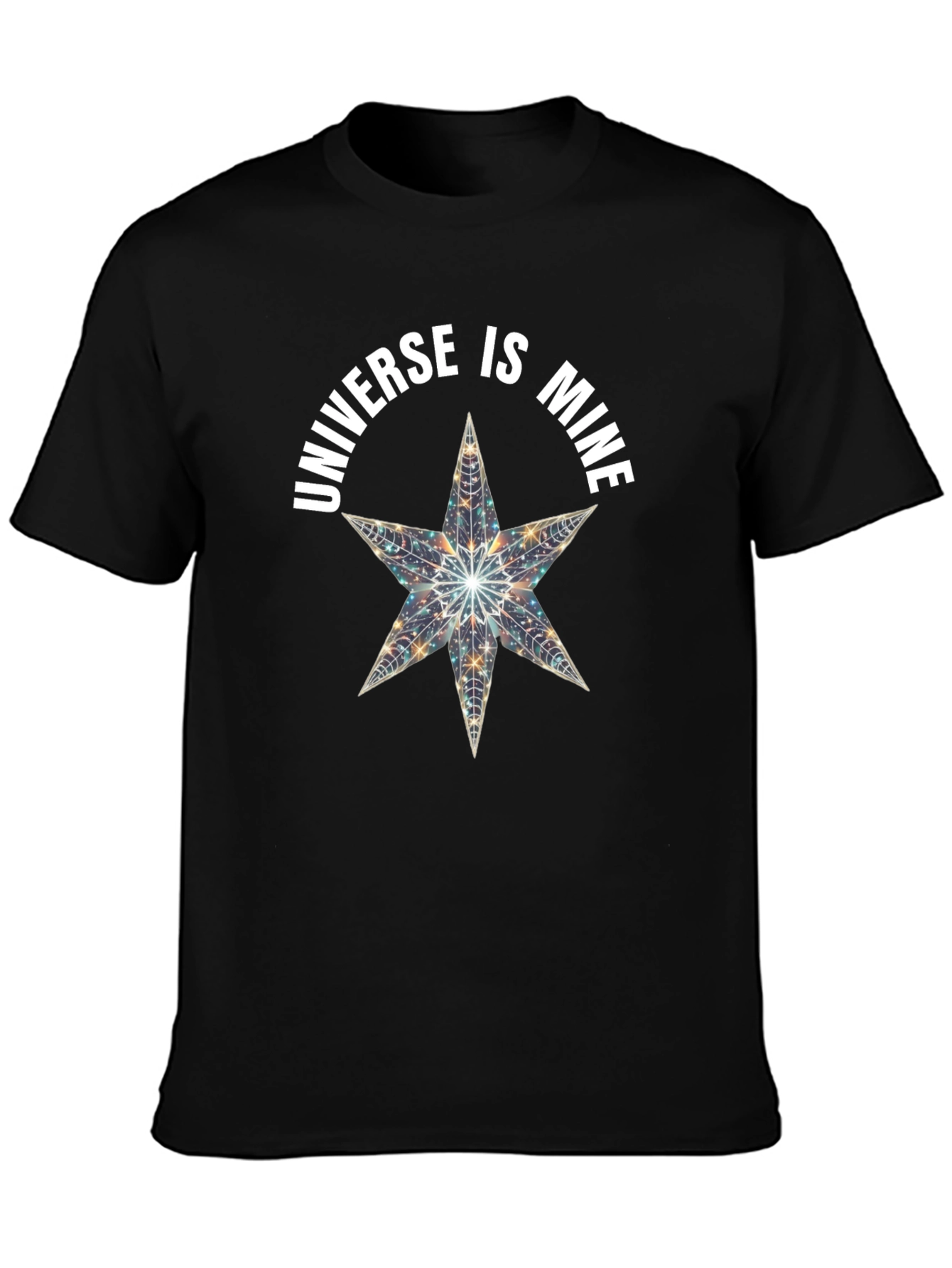 Black Universe is Mine Star Graphic Black T-Shirt view 3