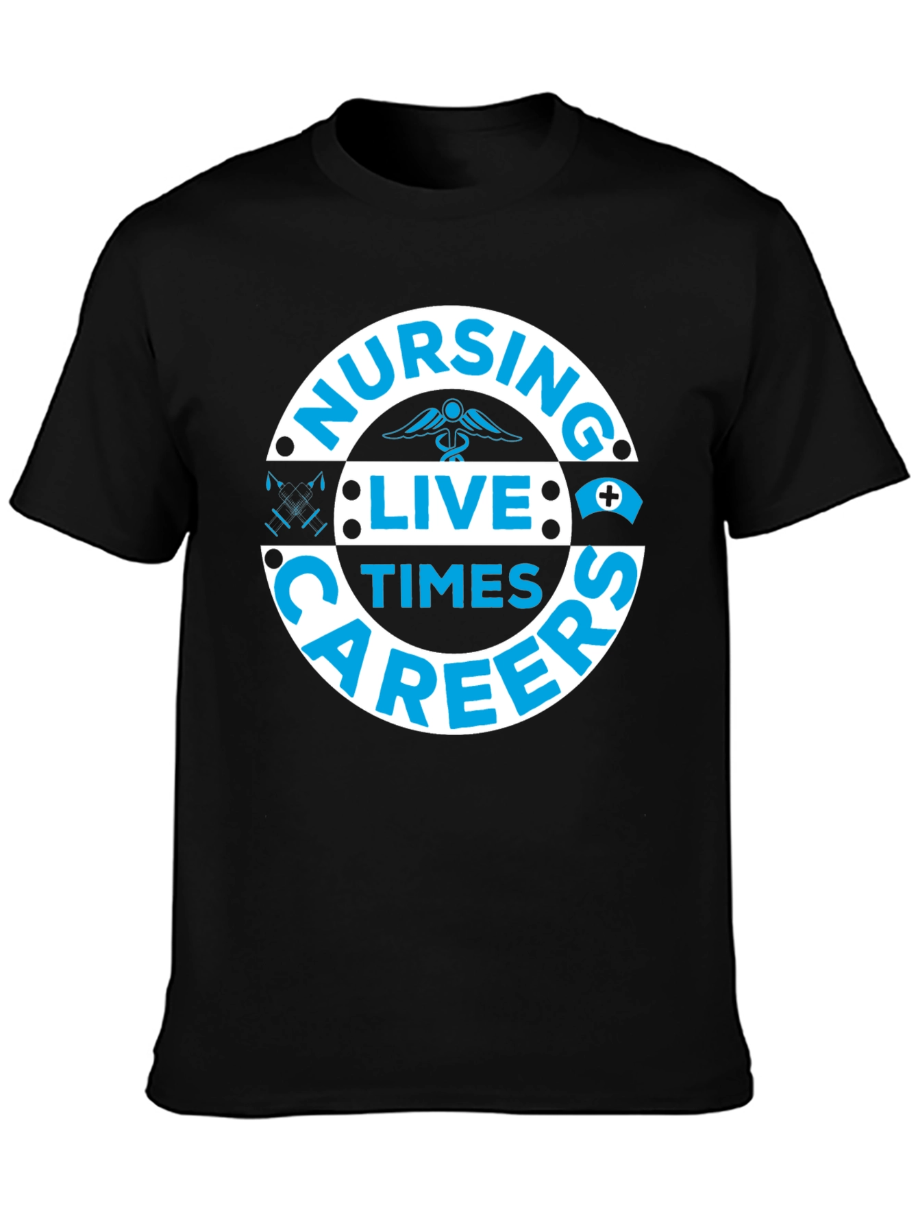 Black Nursing Live Times Career Tee - Black view 3