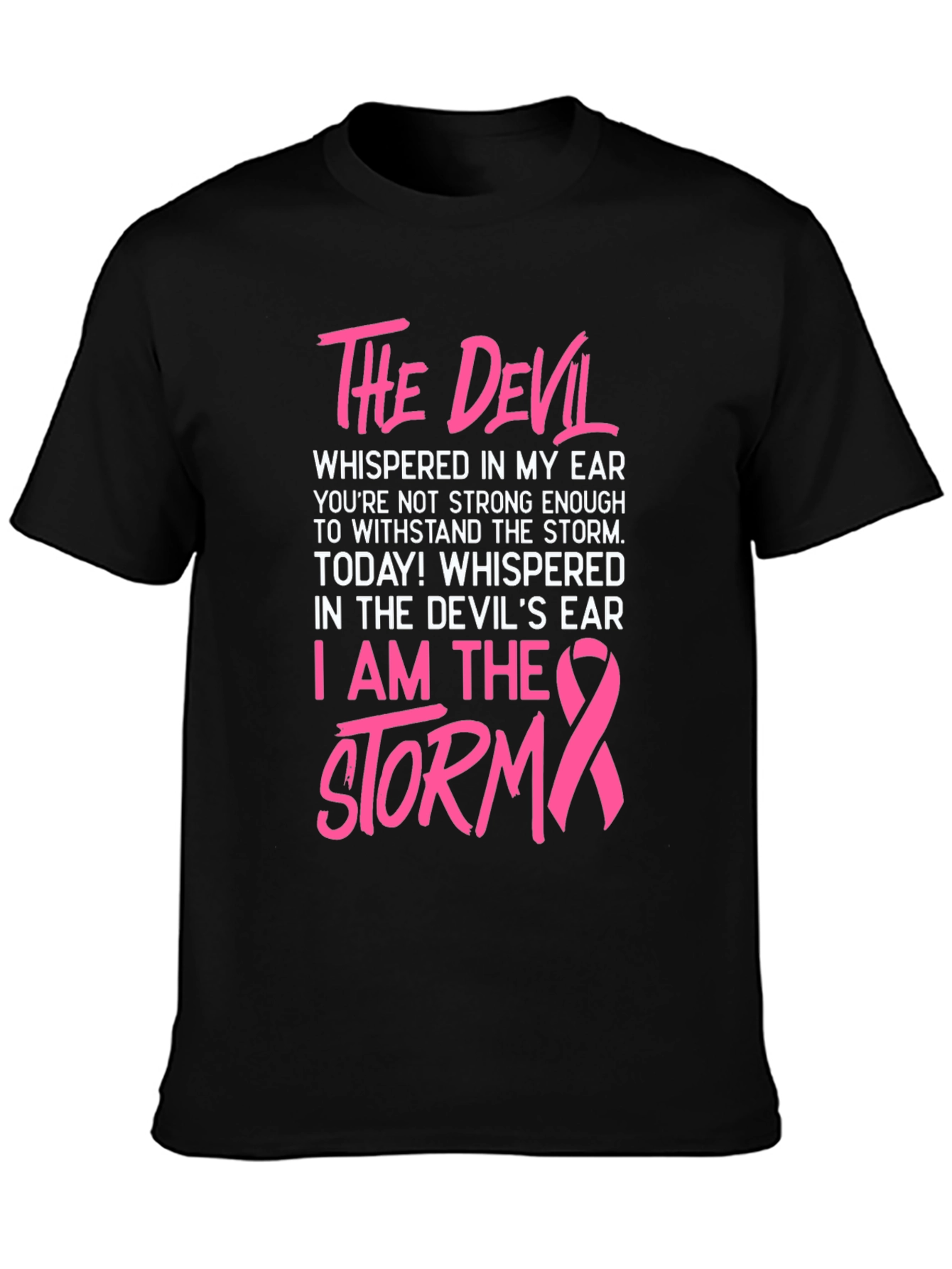Black The Devil Whispered Graphic T-Shirt view 3