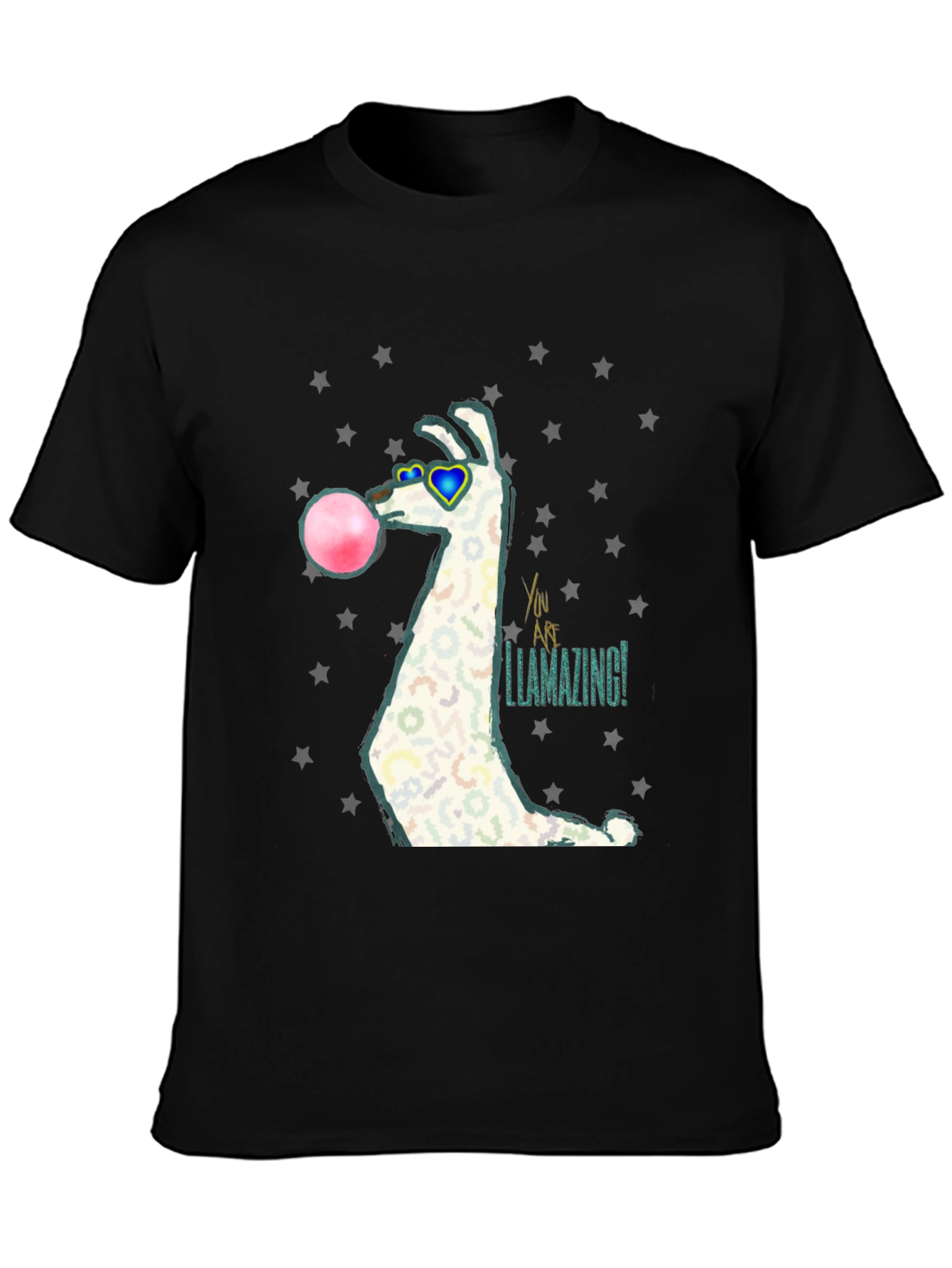 Black Llamazing Bubblegum Graphic Tee view 3
