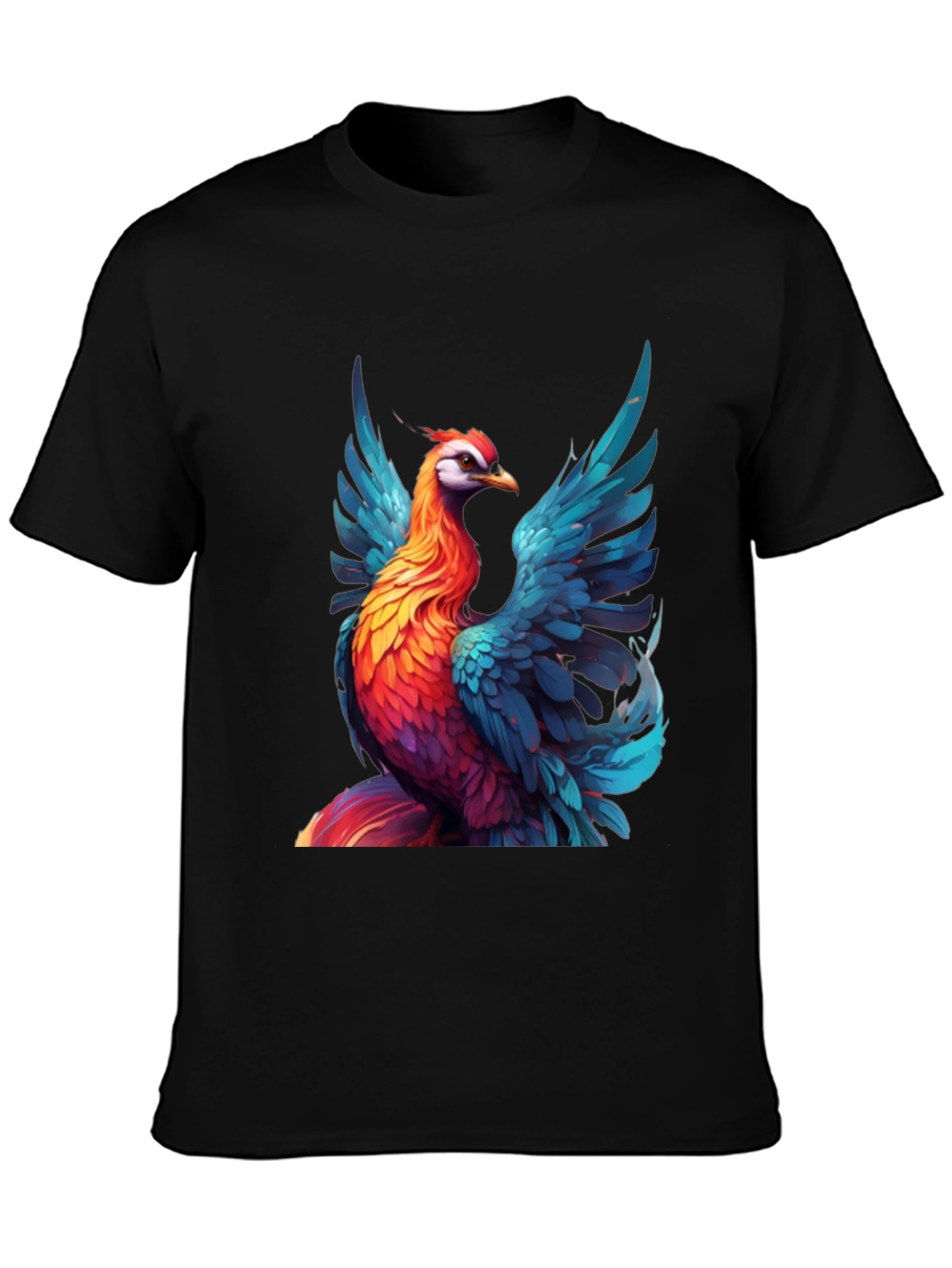 Black Vivid Phoenix Graphic T-Shirt - Bold Style view 3
