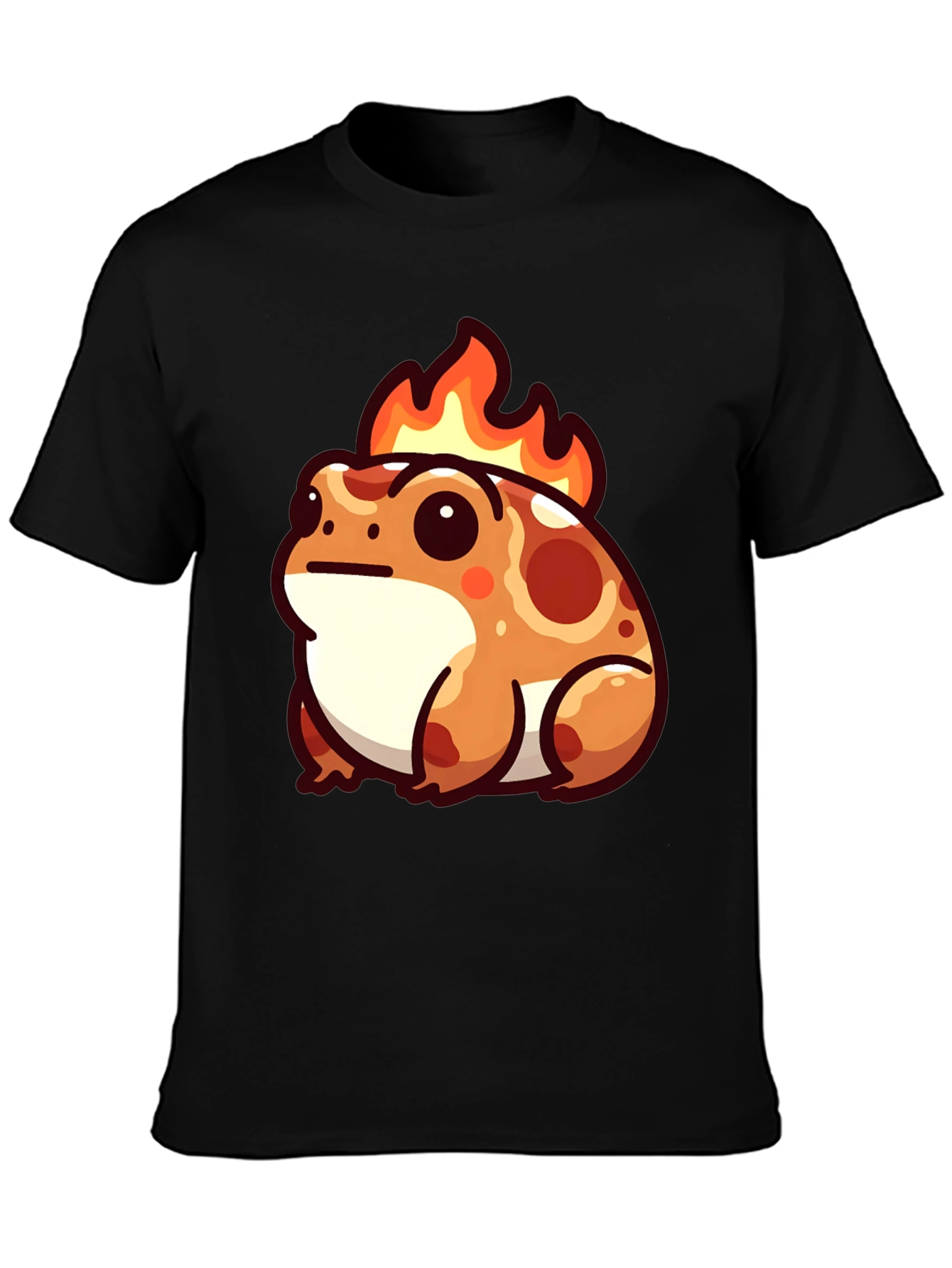 Black Flaming Frog T-Shirt - Fun Graphic Tee view 3