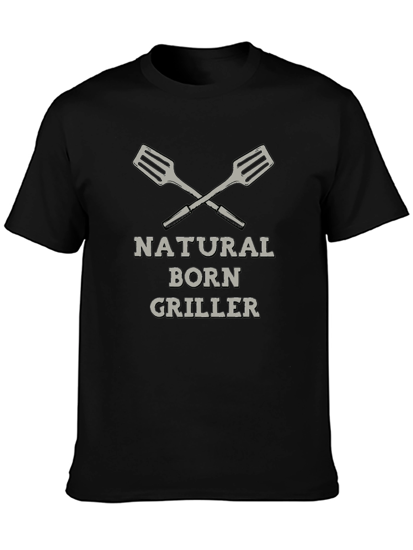 Black Natural Born Griller T-Shirt view 3