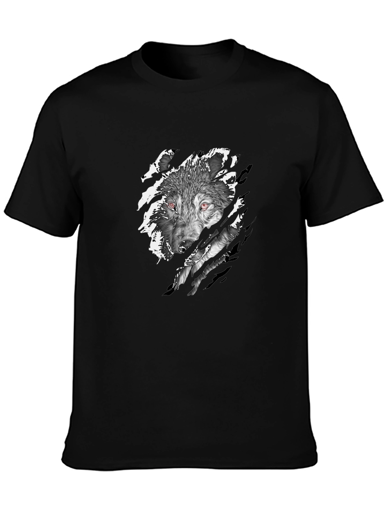 Black Black Wolf Graphic Tee - Fierce Style view 3