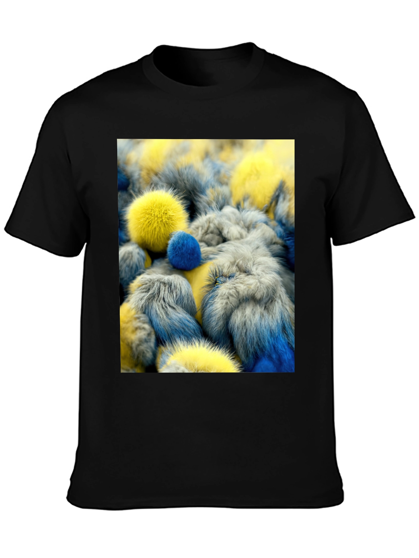 Black Fluffy Pom-Pom T-Shirt view 3