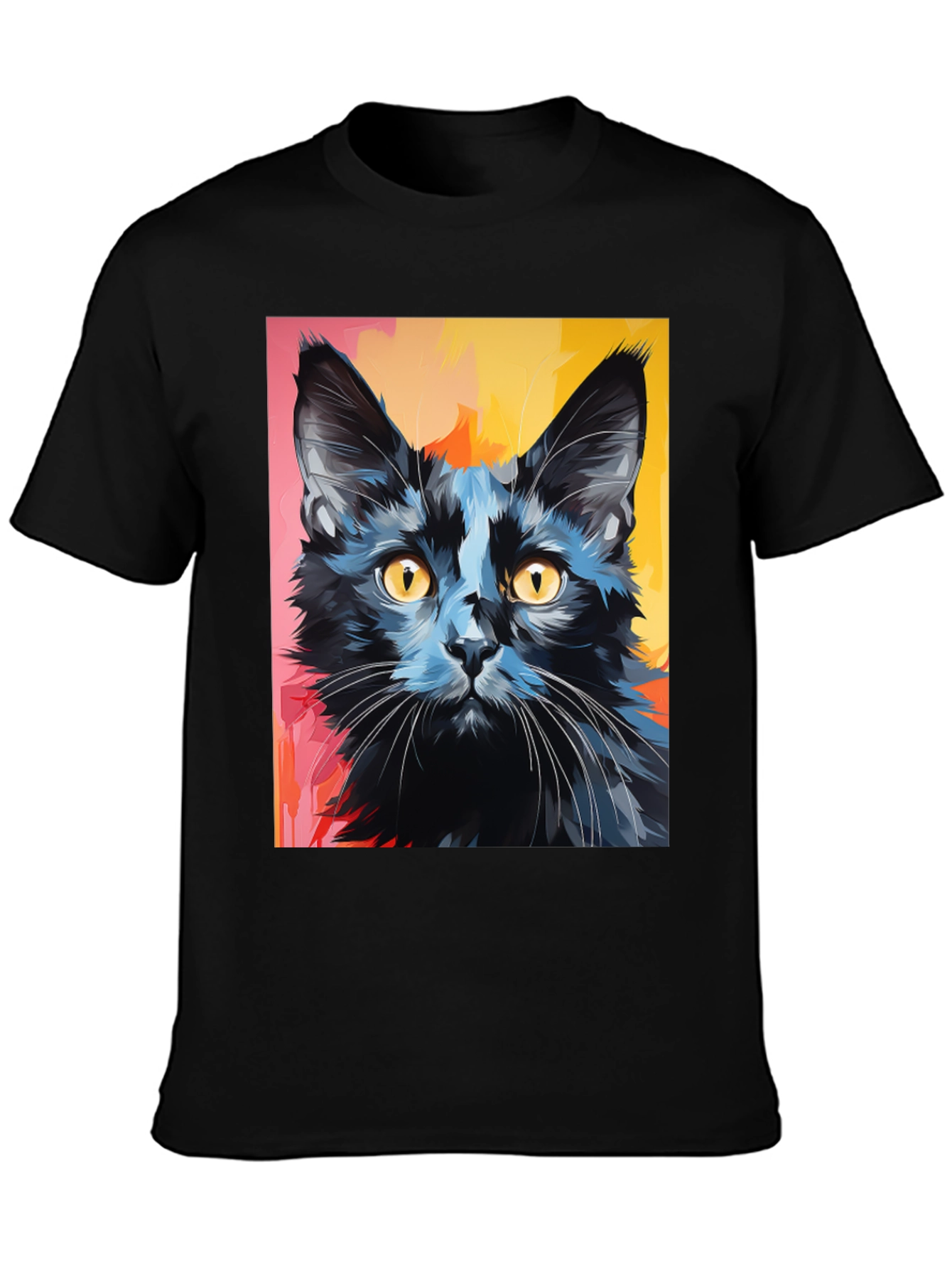 Black Black Cat Graphic Tee - Stylish Men's T-Shirt view 3