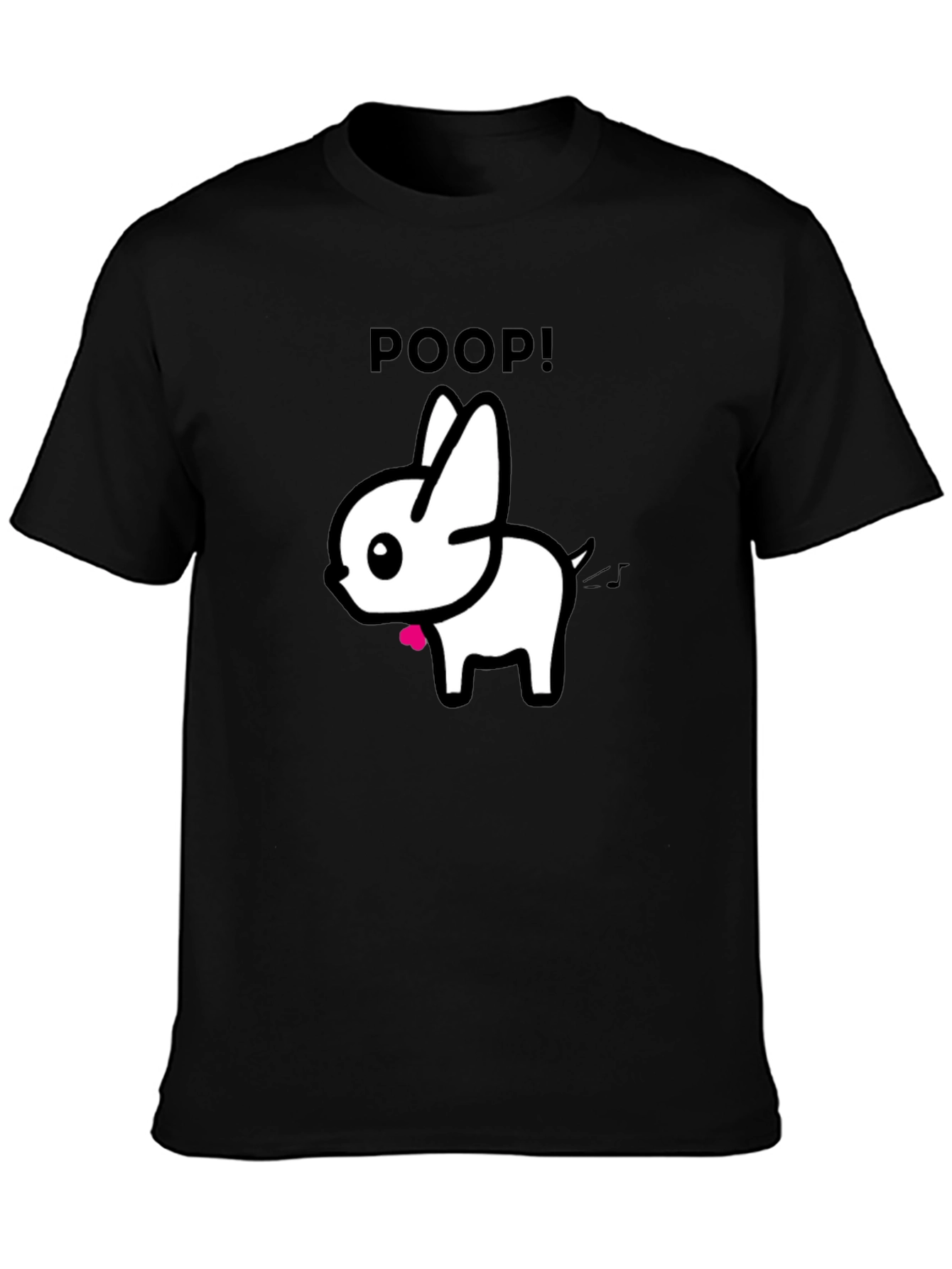 Black Funny Poop Dog Black Graphic T-Shirt view 3
