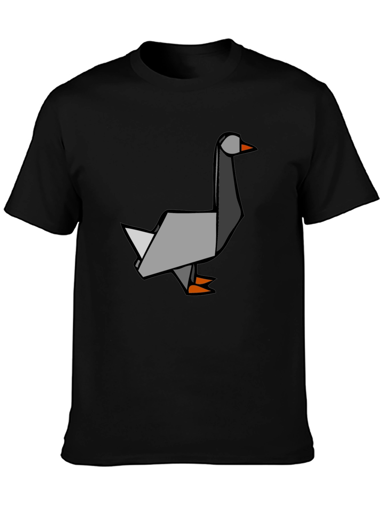 Black Origami Goose Graphic Tee - Unique Style view 3