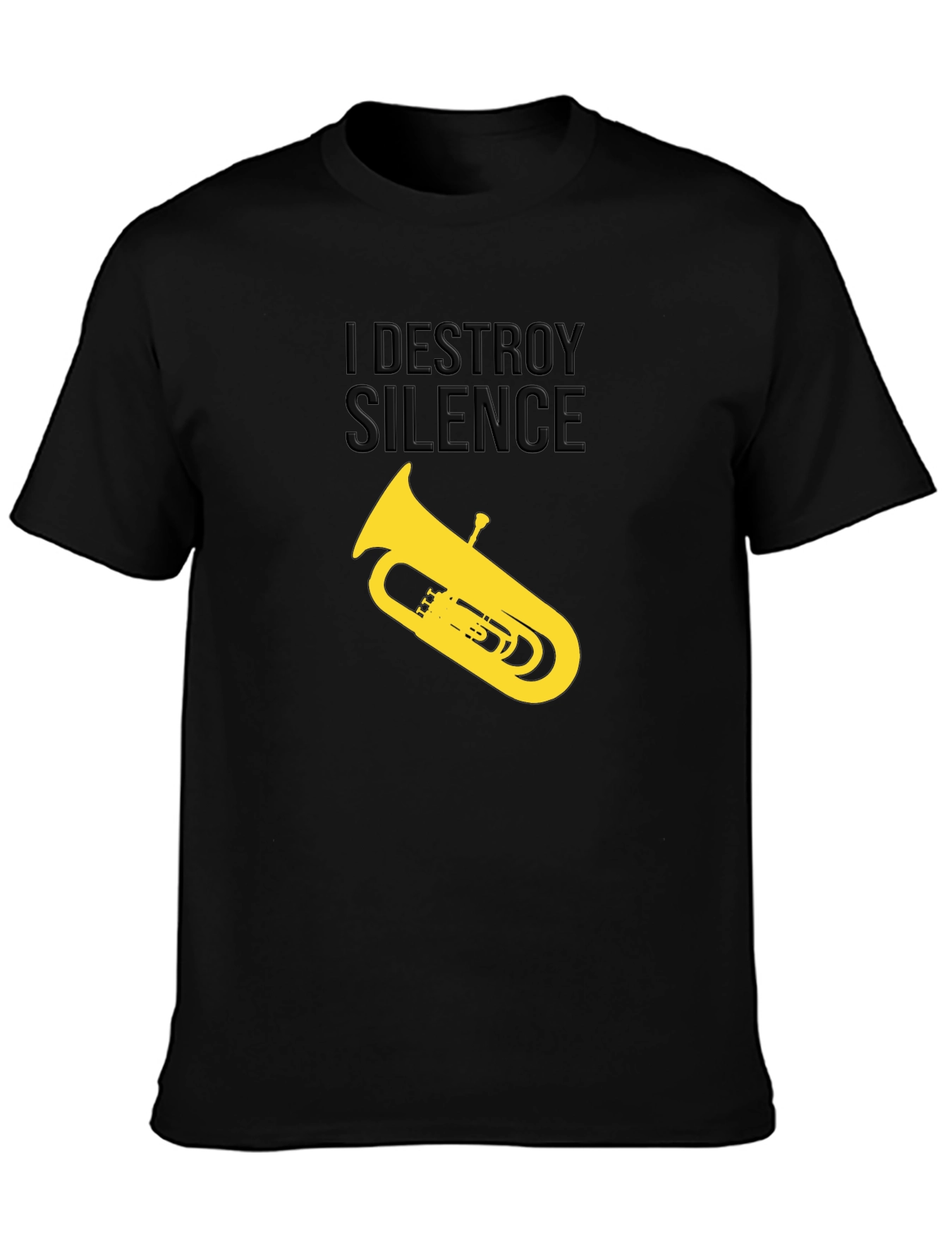 Black I Destroy Silence Tuba Graphic Tee view 3