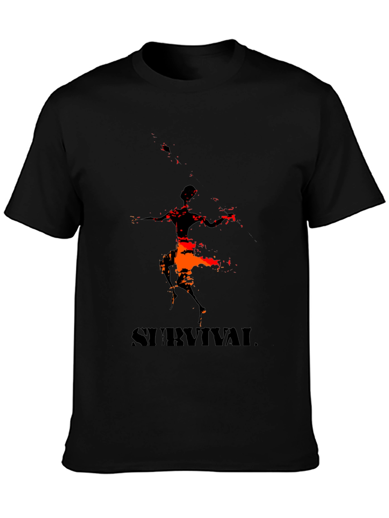 Black Survival Graphic Tee - Men's Black T-Shirt view 3