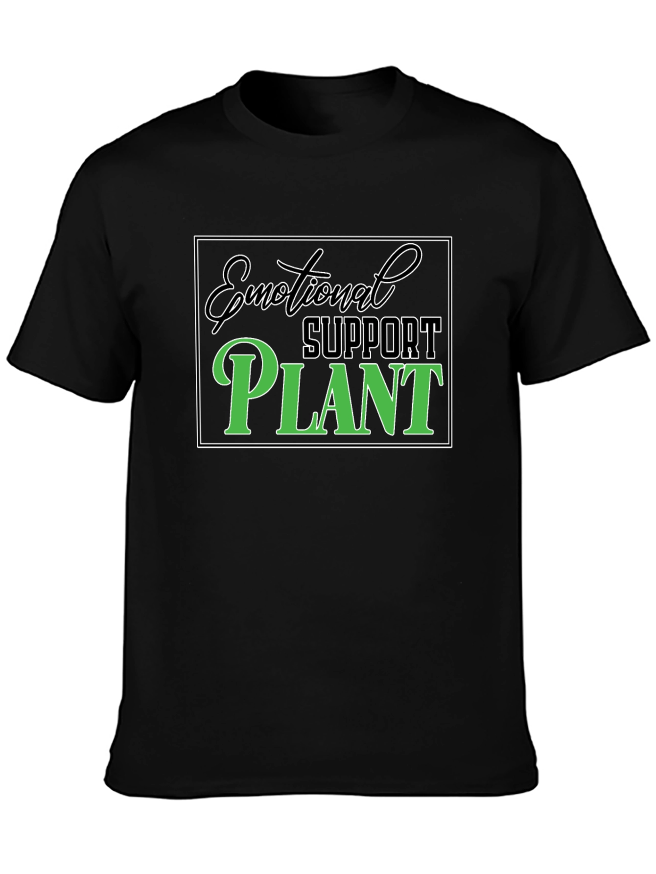 Black Emotional Support Plant Graphic T-Shirt view 3