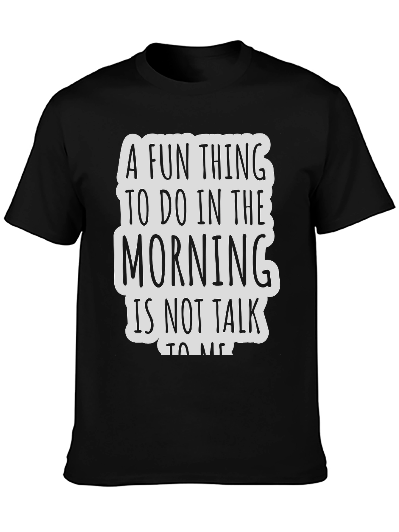 Black Funny Morning Introvert Graphic Tee - Black view 3