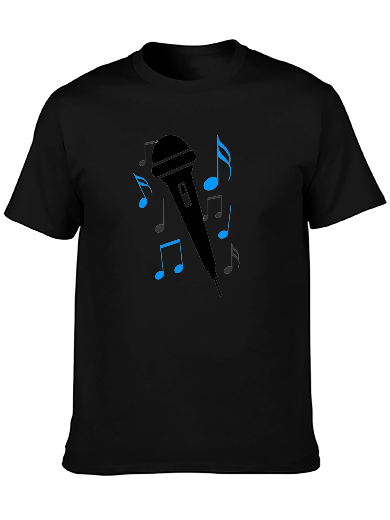 Black Singer's Mic Graphic Tee - Black T-Shirt view 3