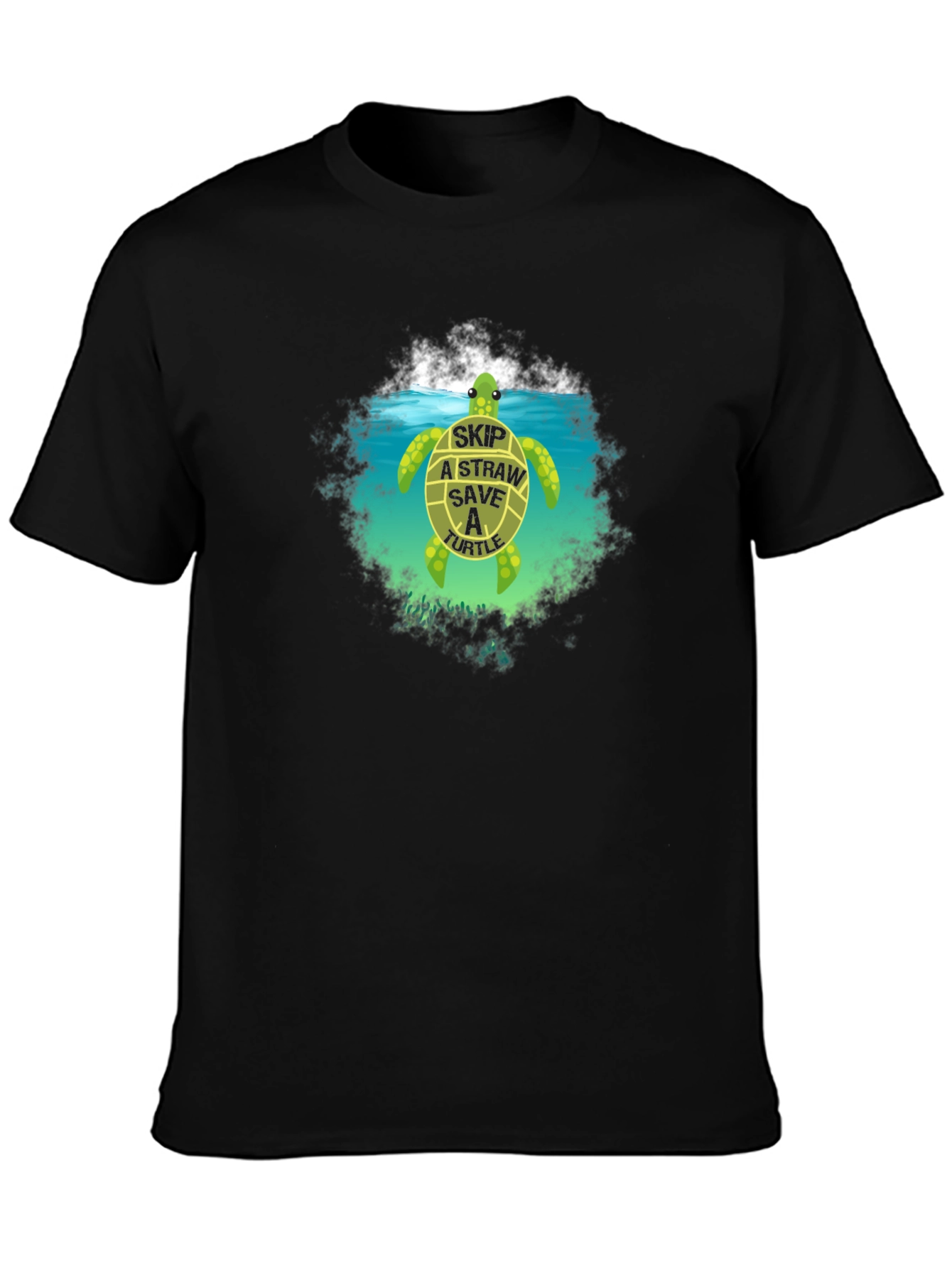Black Save the Turtles Graphic Tee view 3