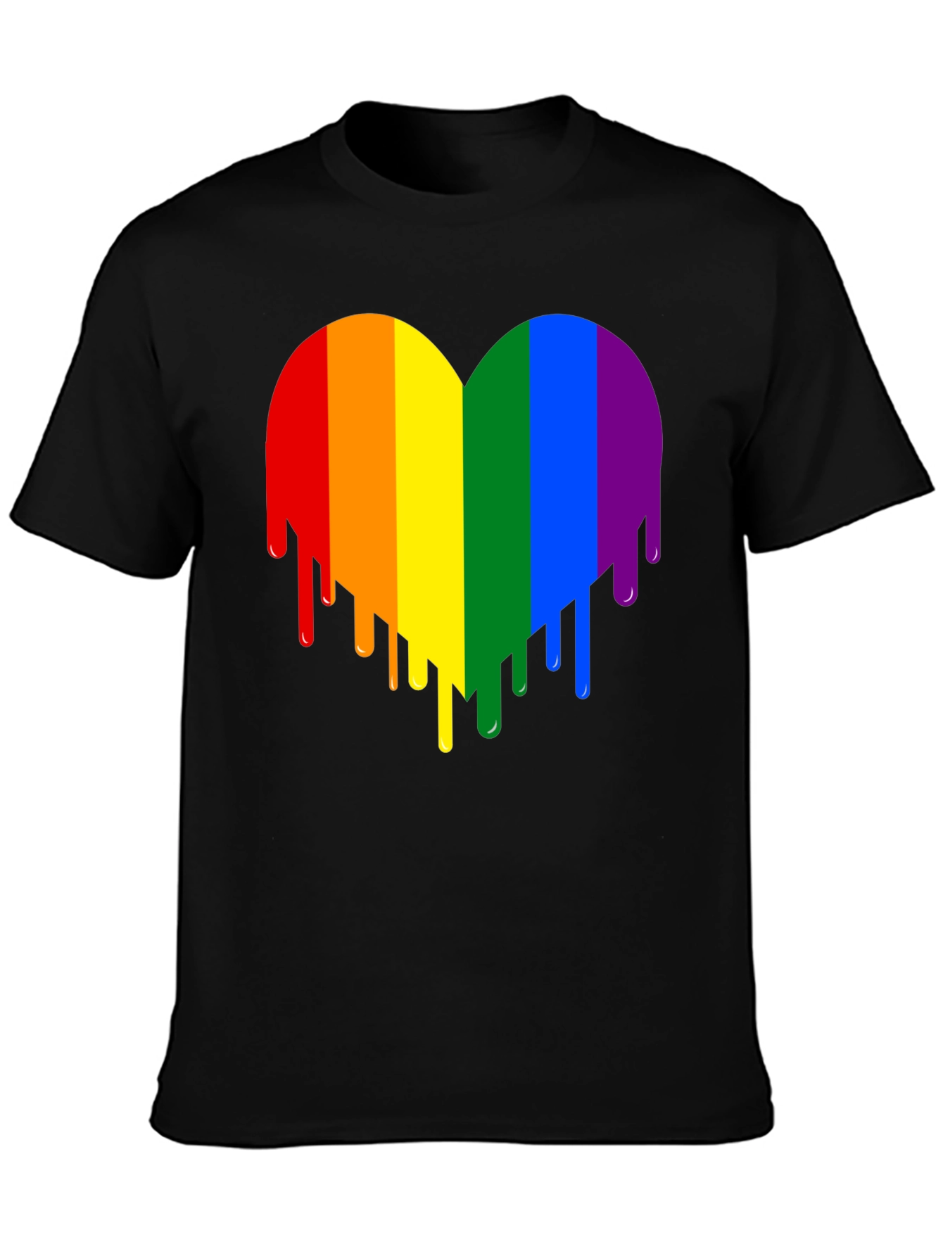 Black Rainbow Heart Drip Graphic Tee view 3