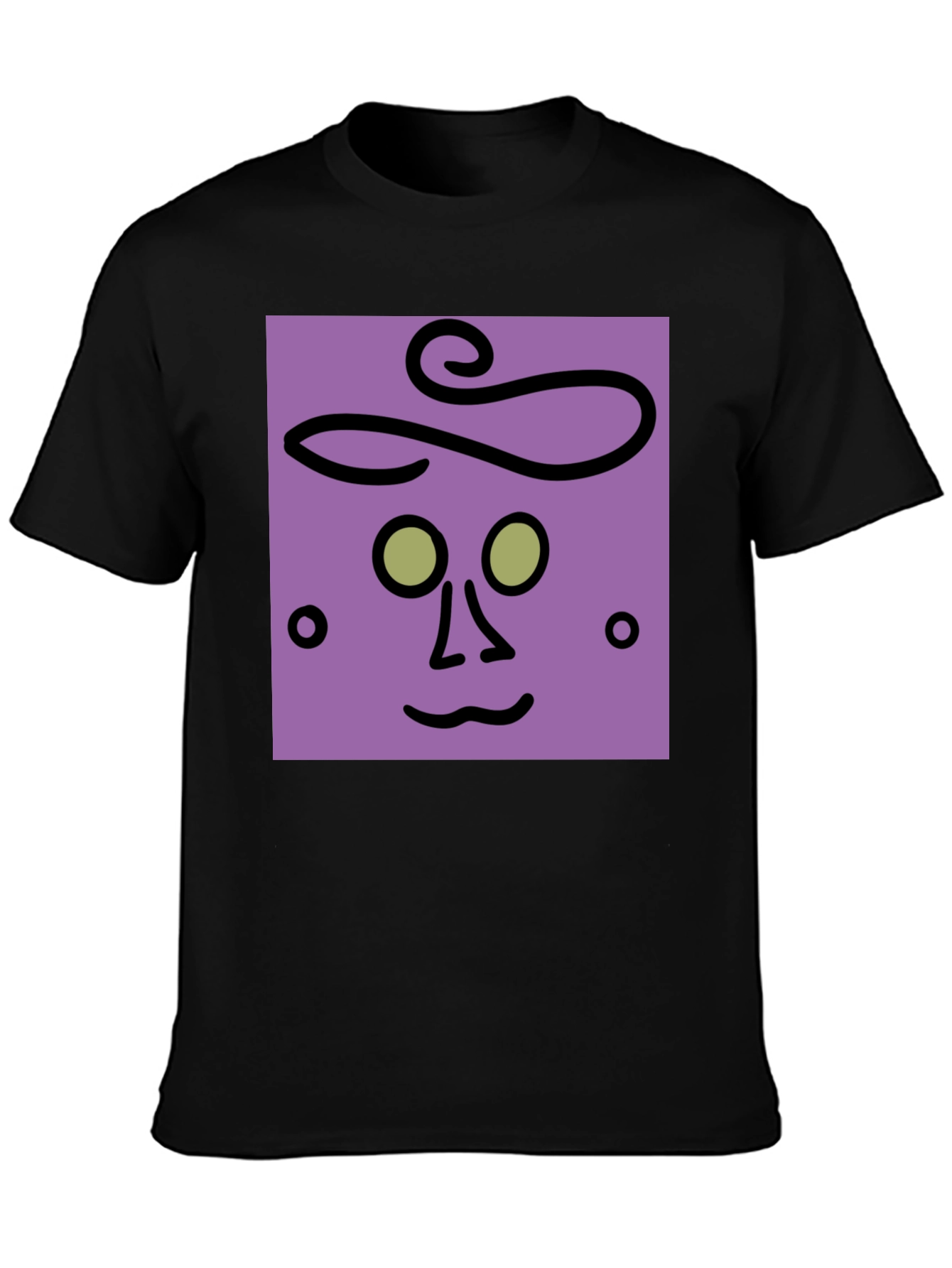 Black Abstract Face Graphic Tee - Unisex Black T-Shirt view 3