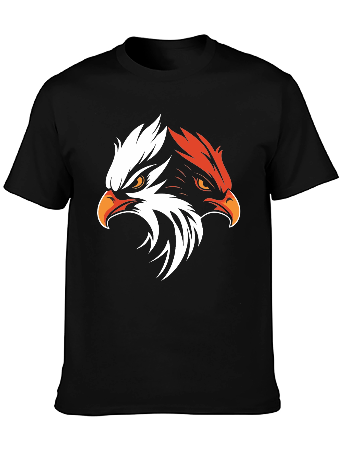 Black Bold Eagle Graphic Tee - Black Cotton Blend view 3