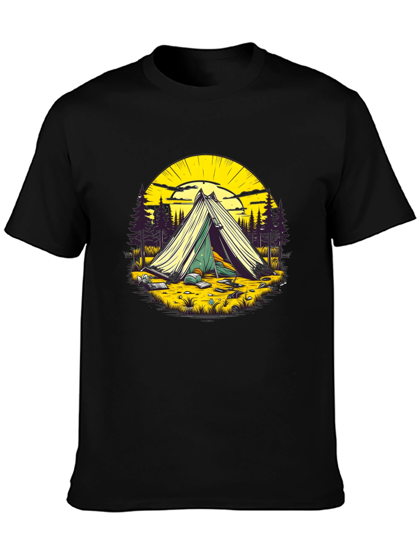 Black Camping Adventure T-Shirt - Nature Lover Apparel view 3