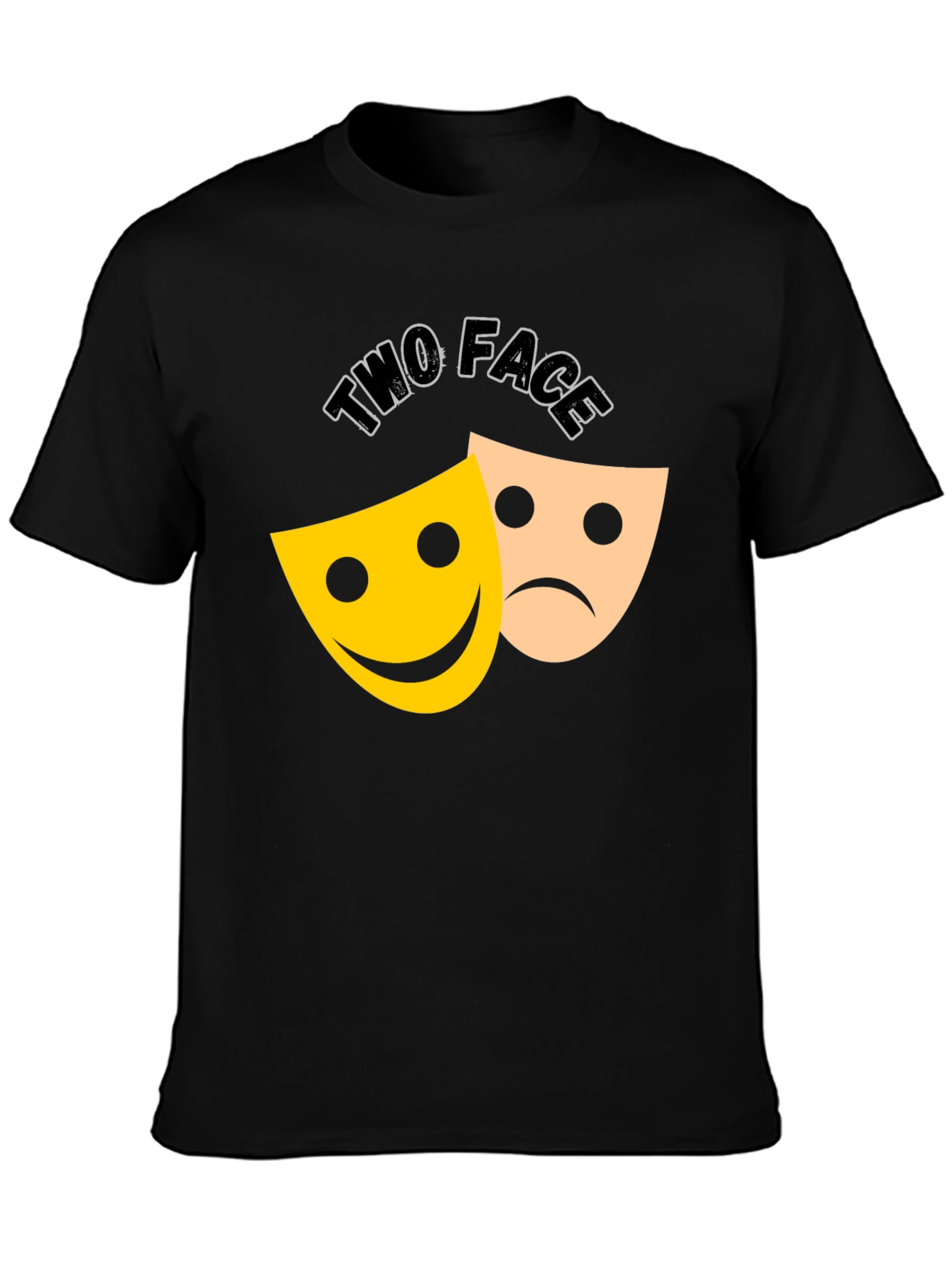 Black Two Face Graphic Tee - Black view 3