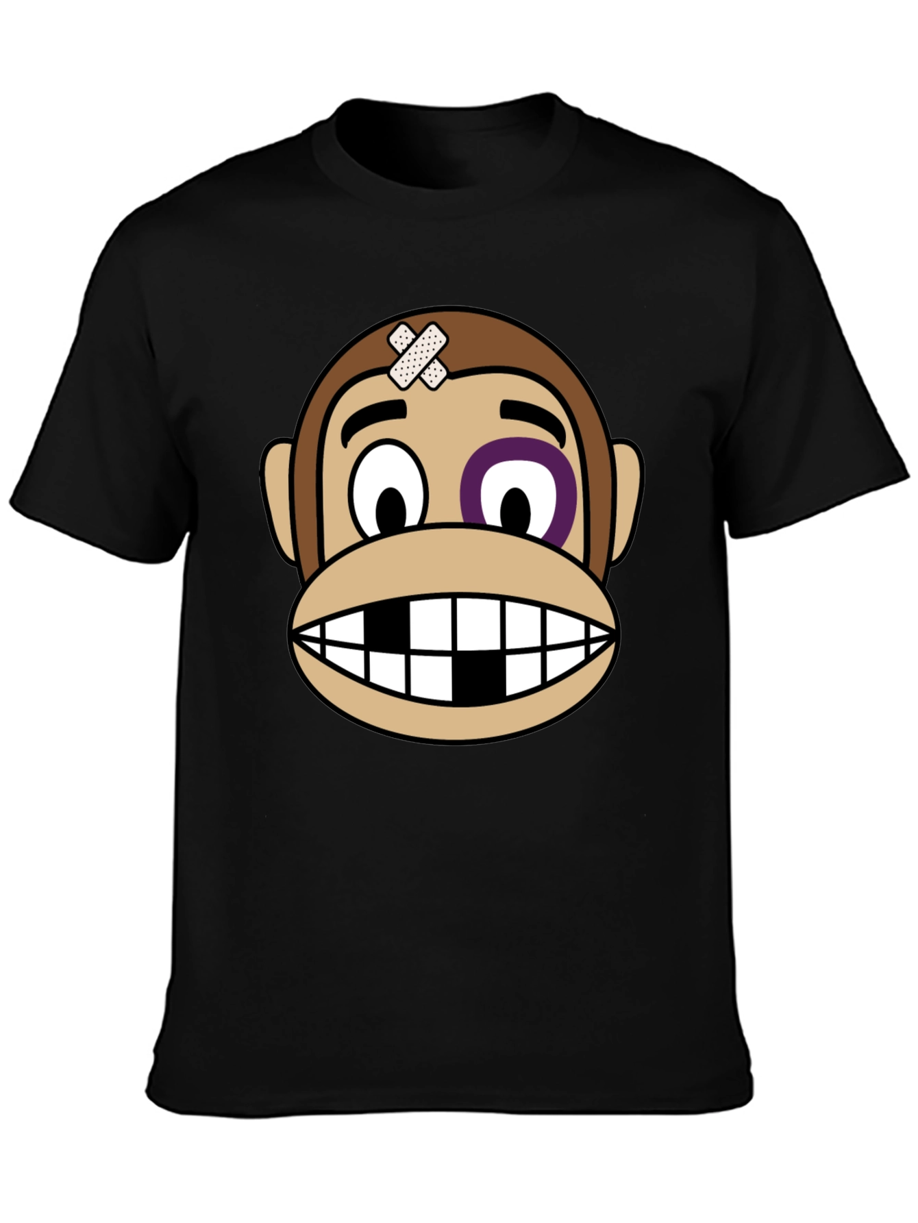 Black Funny Monkey Graphic T-Shirt view 3