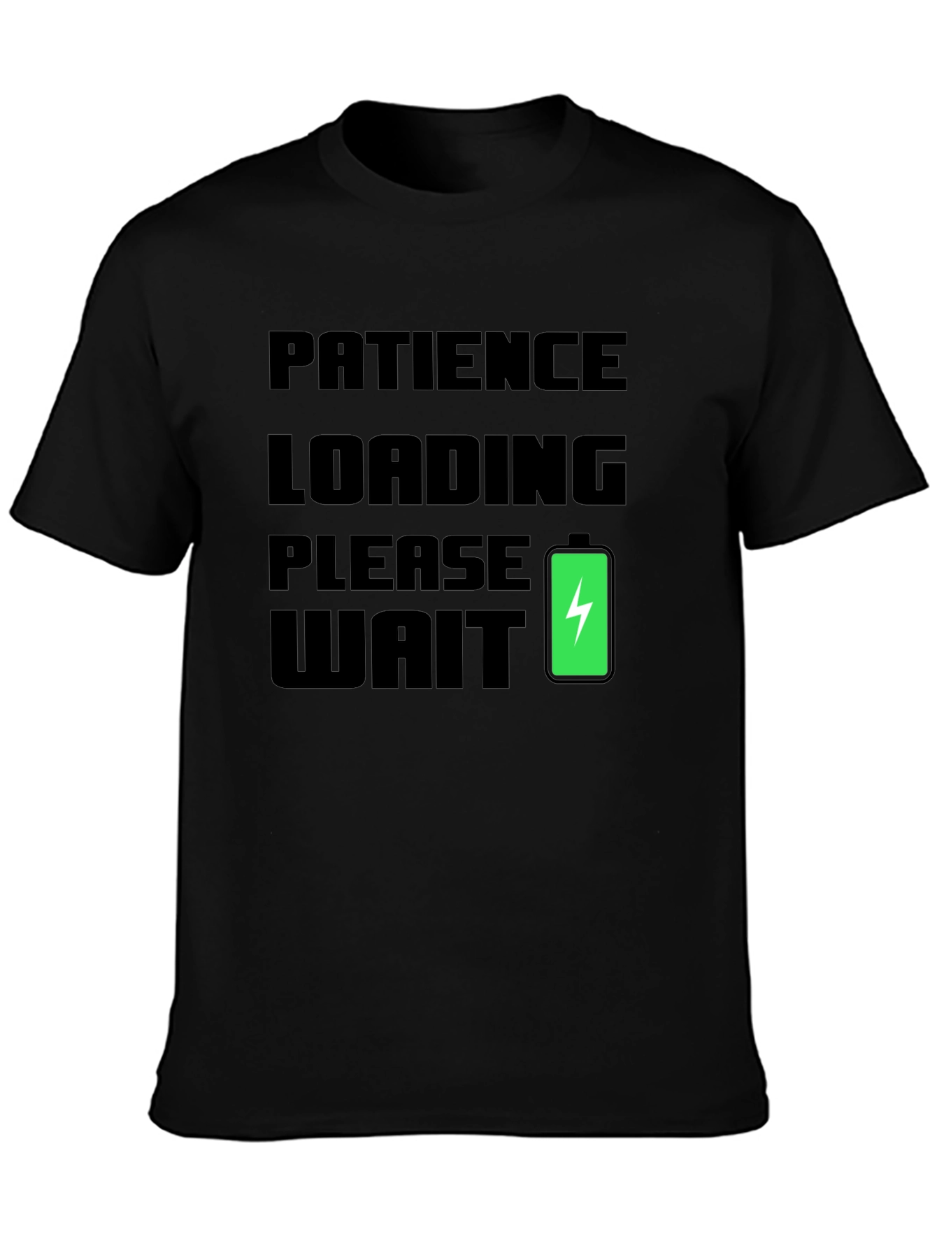 Black Patience Loading Funny Graphic Tee view 3