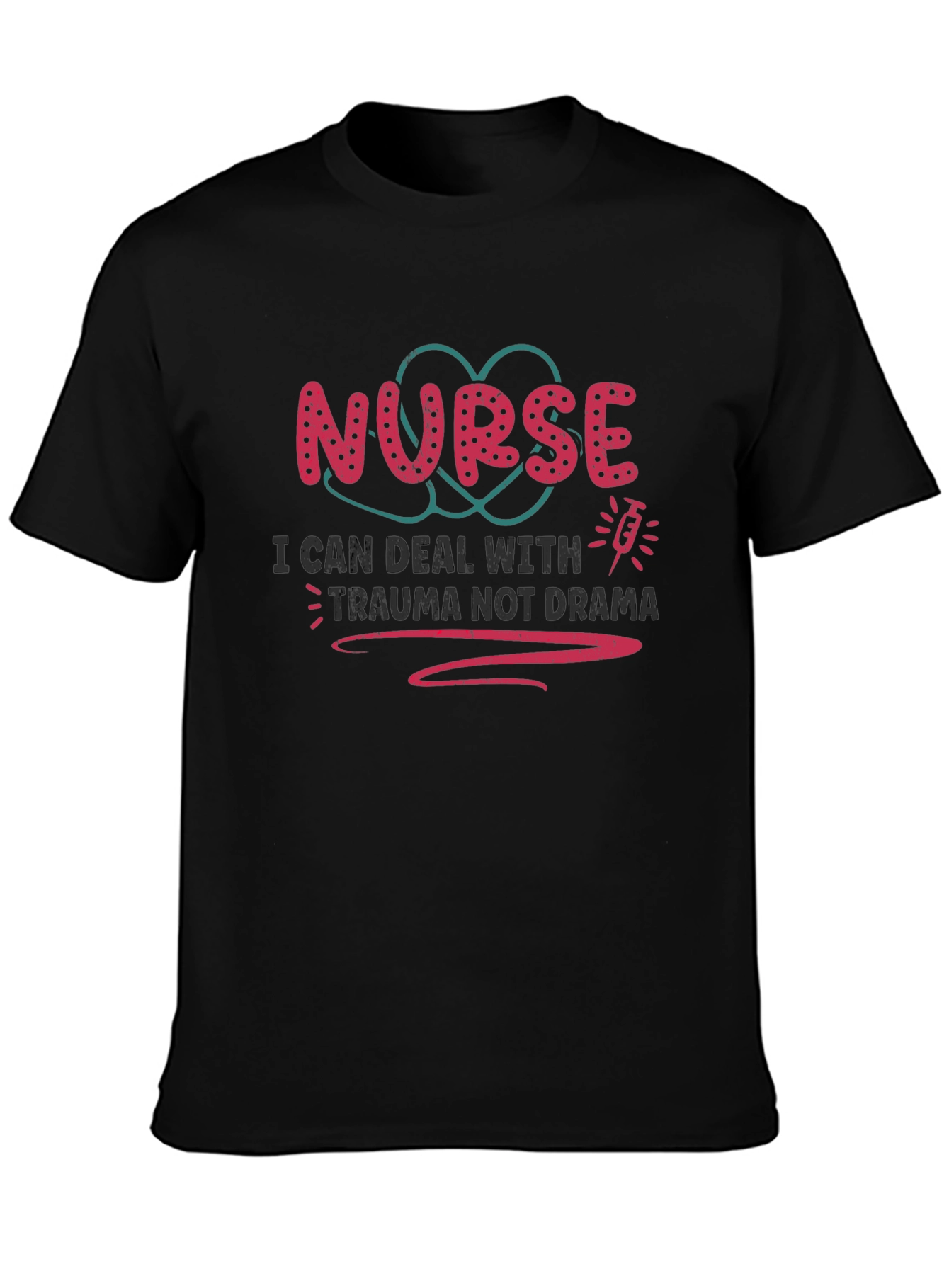 Black Nurse Trauma Drama Tee view 3