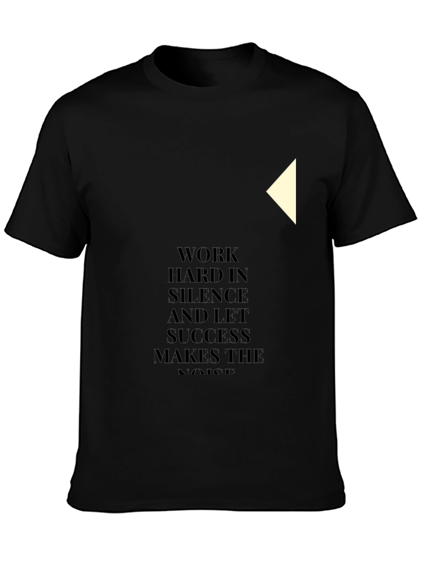 Black Motivational Black T-Shirt - Work Hard in Silence view 3