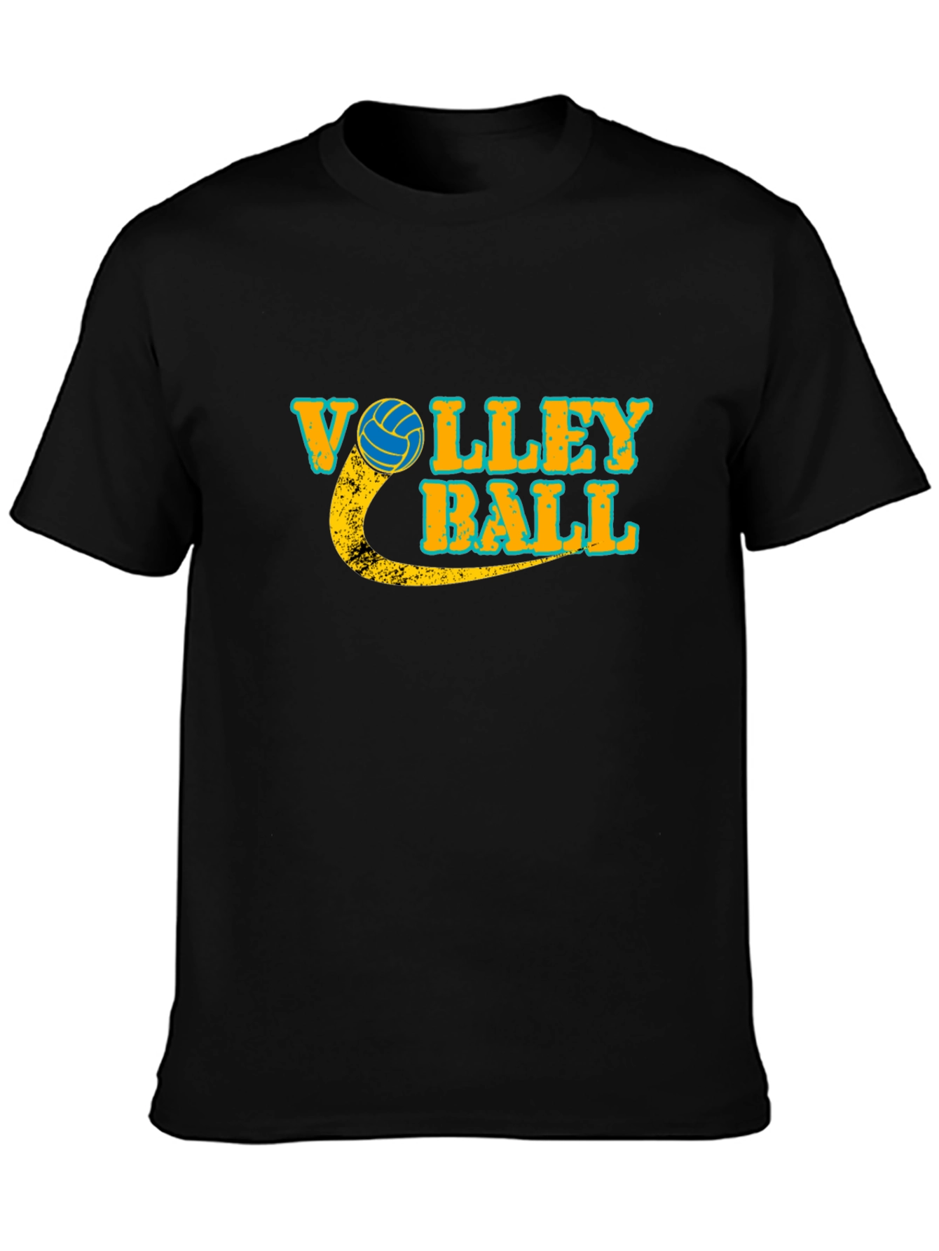 Black Volleyball Graphic Tee - Sporty Unisex T-Shirt view 3