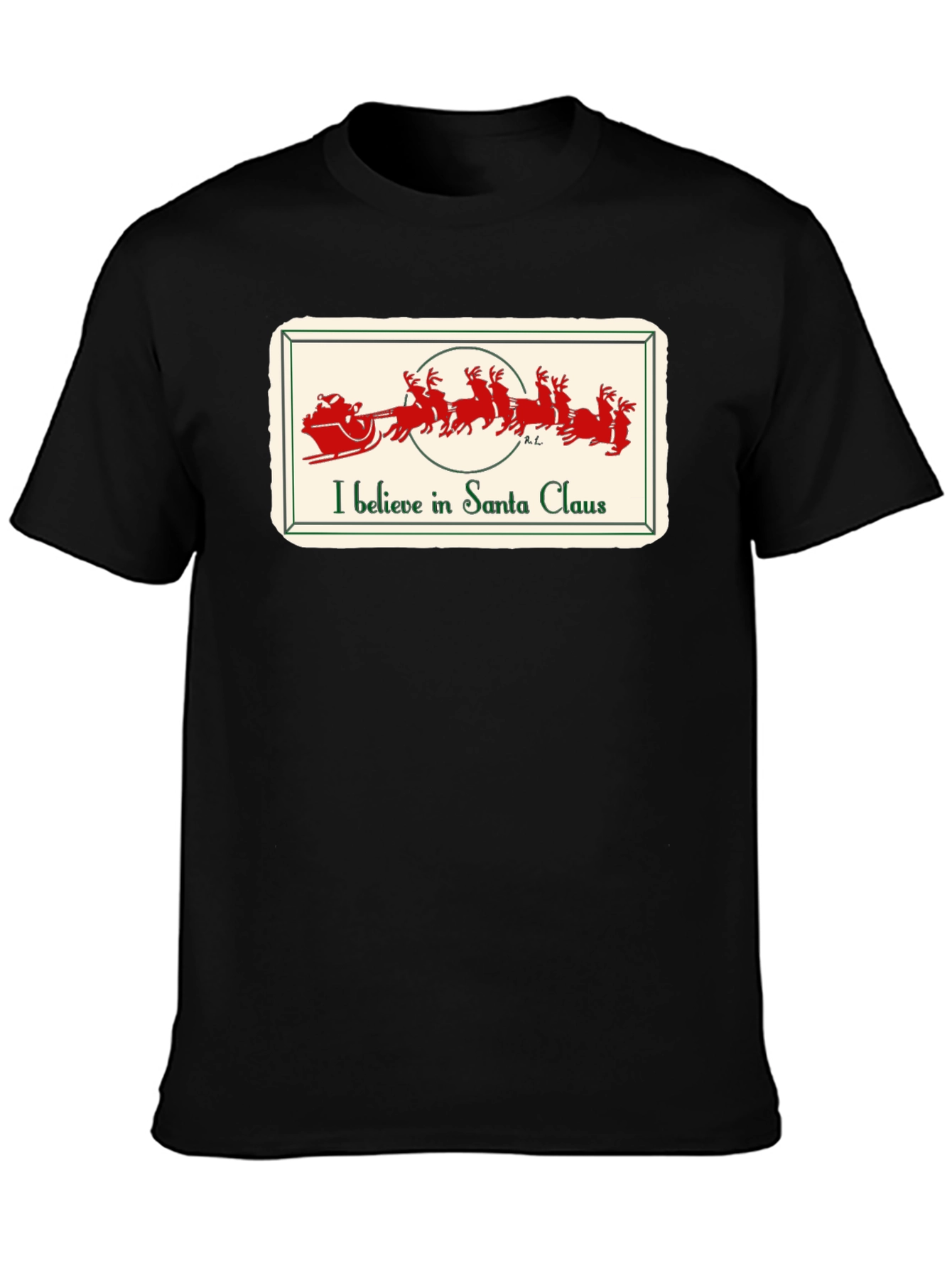 Black Santa Claus Holiday Tee view 3