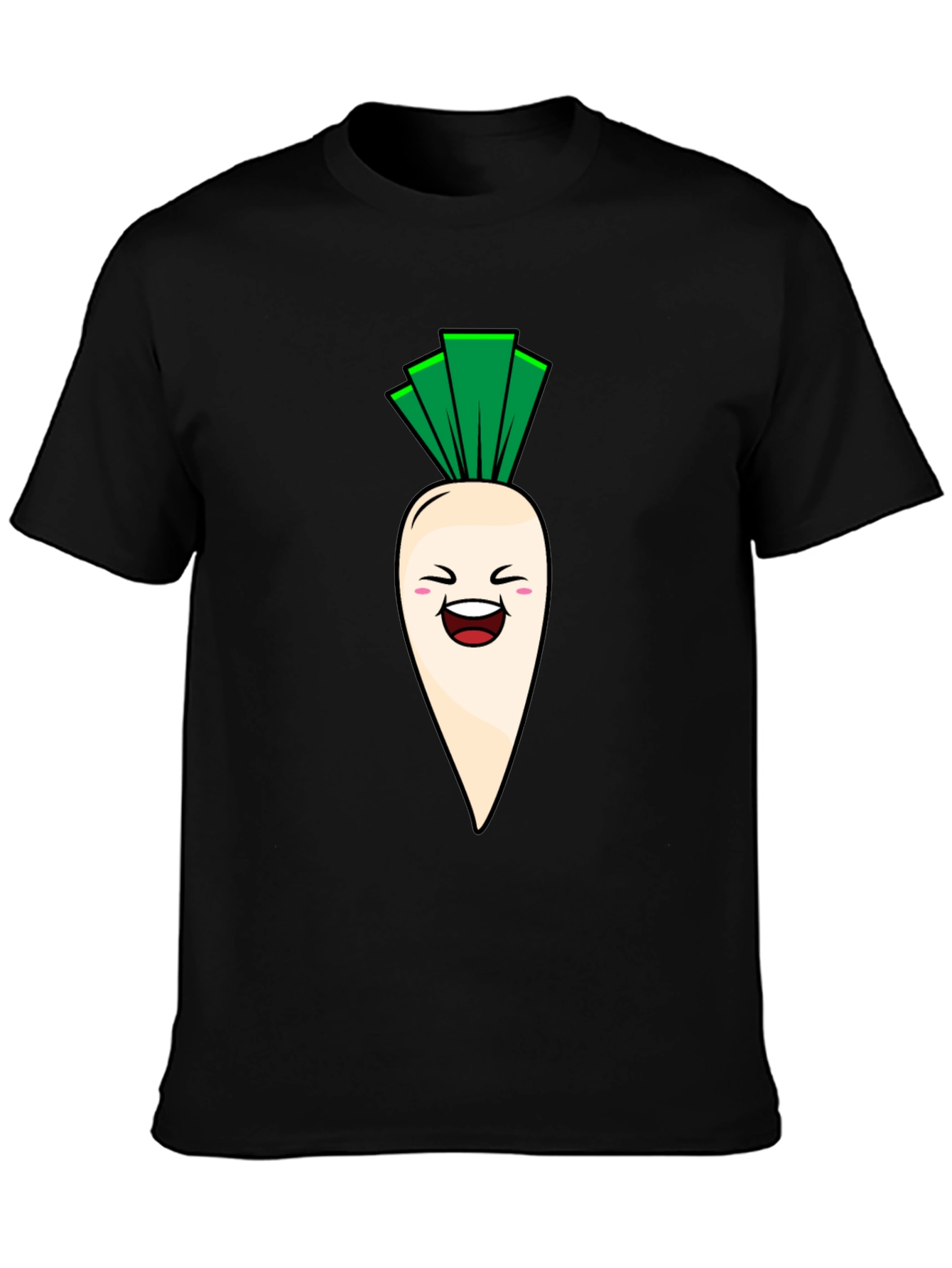 Black Funny Radish Graphic T-Shirt - Unisex view 3
