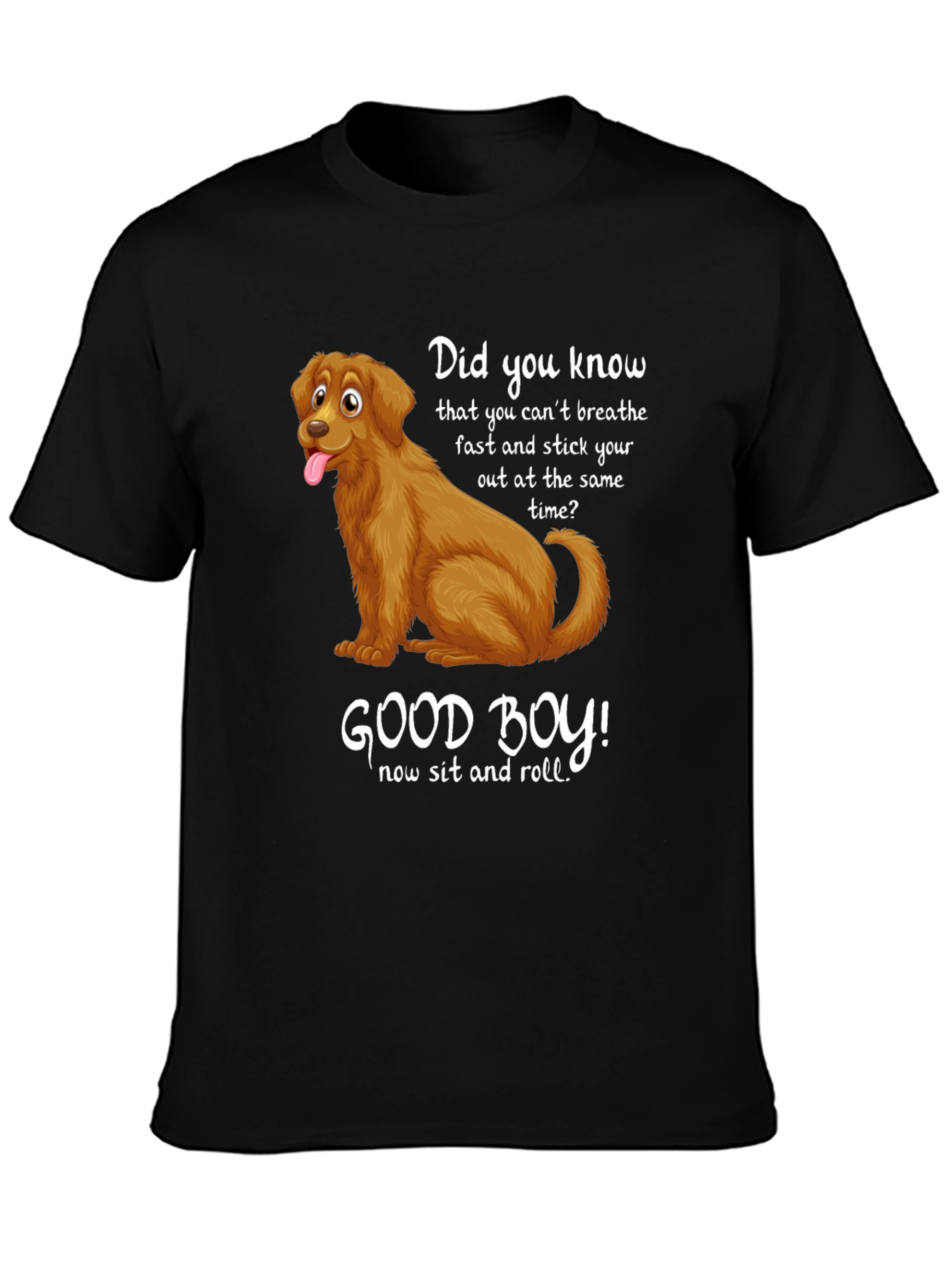 Black Funny Dog T-Shirt: Good Boy Design view 3