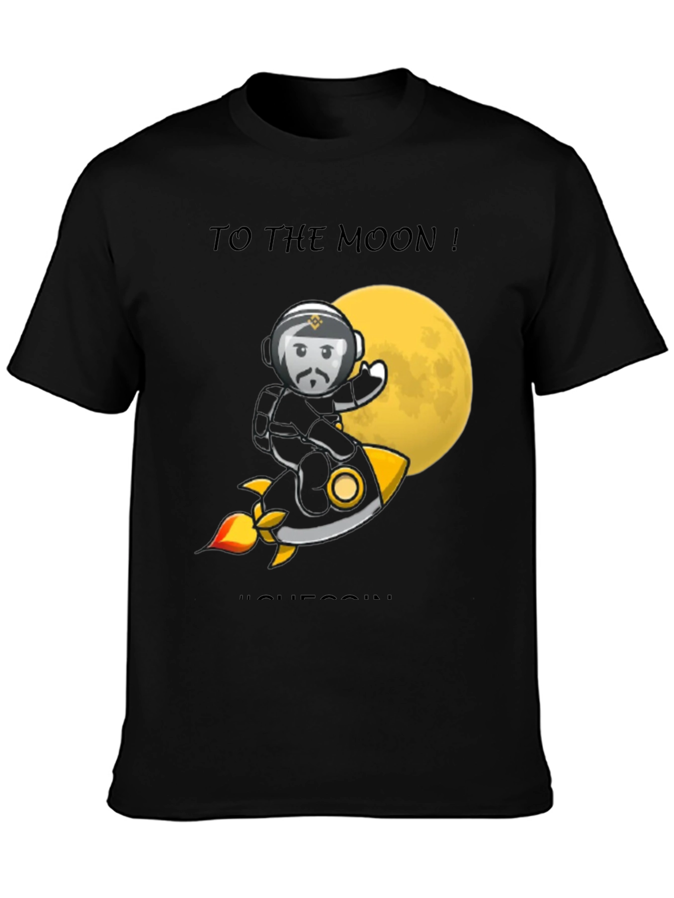 Black To the Moon T-Shirt | Crypto Tee | Black view 3