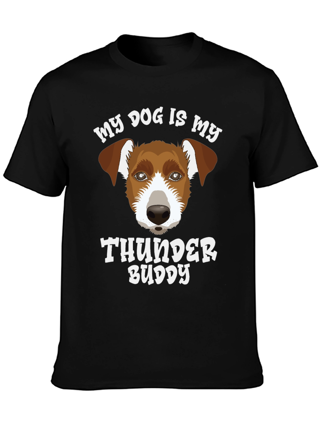 Black Dog Lover T-Shirt - My Dog Is My Thunder Buddy view 3